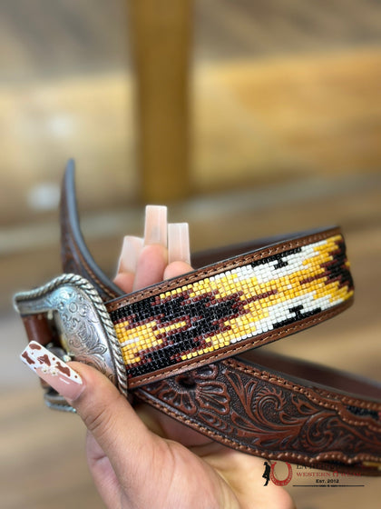 CINTURON NOCONA BELT CO. PARA HOMBRE CINCELADO/AZTEC AMARILLO