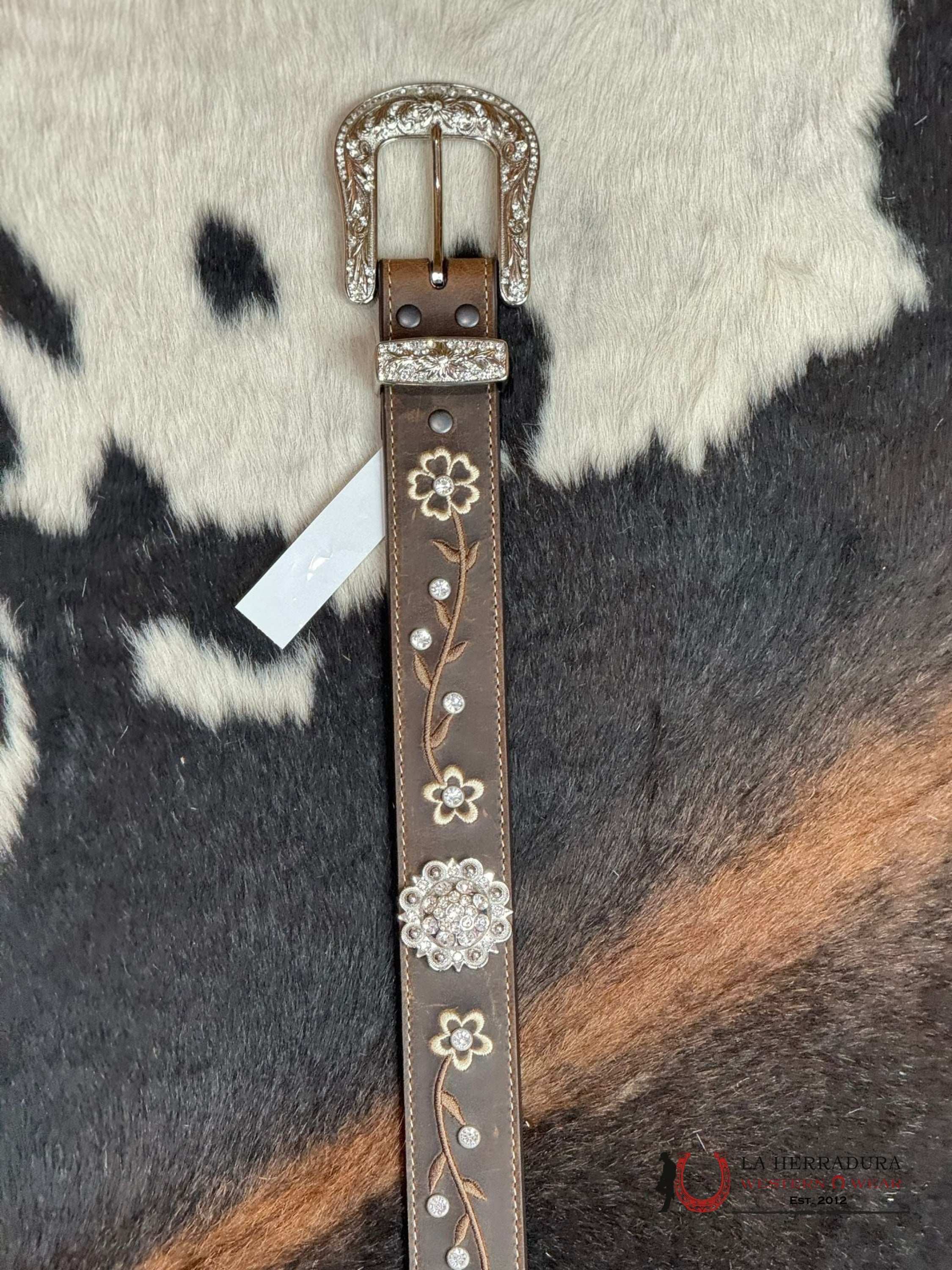 Cinturon Para Dama Ariat Flower Stone & Stitch Cinturones Mujeres