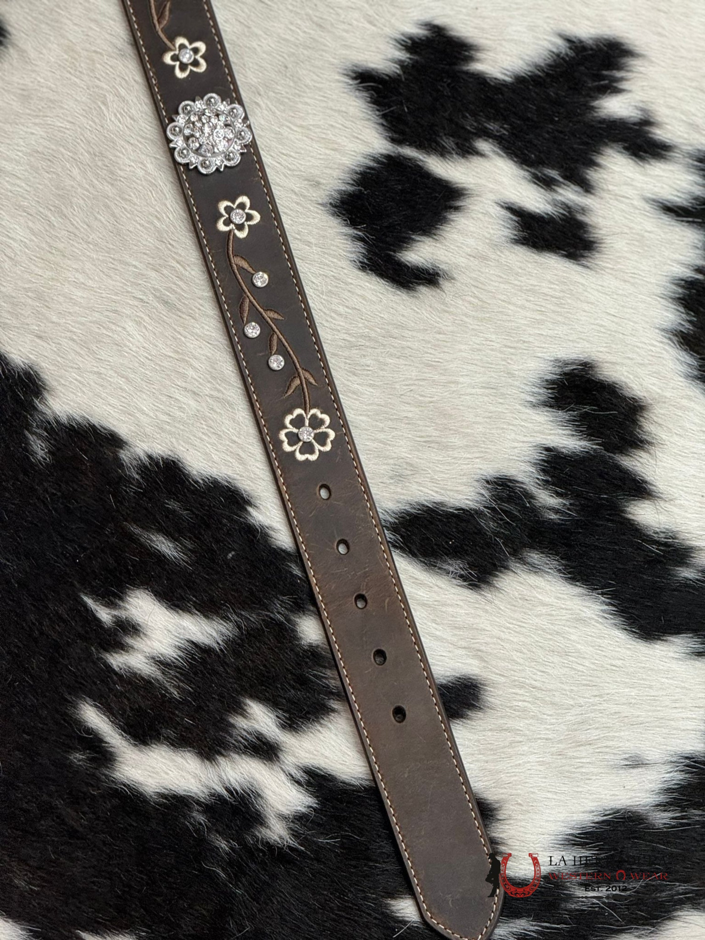 Cinturon Para Dama Ariat Flower Stone & Stitch Cinturones Mujeres