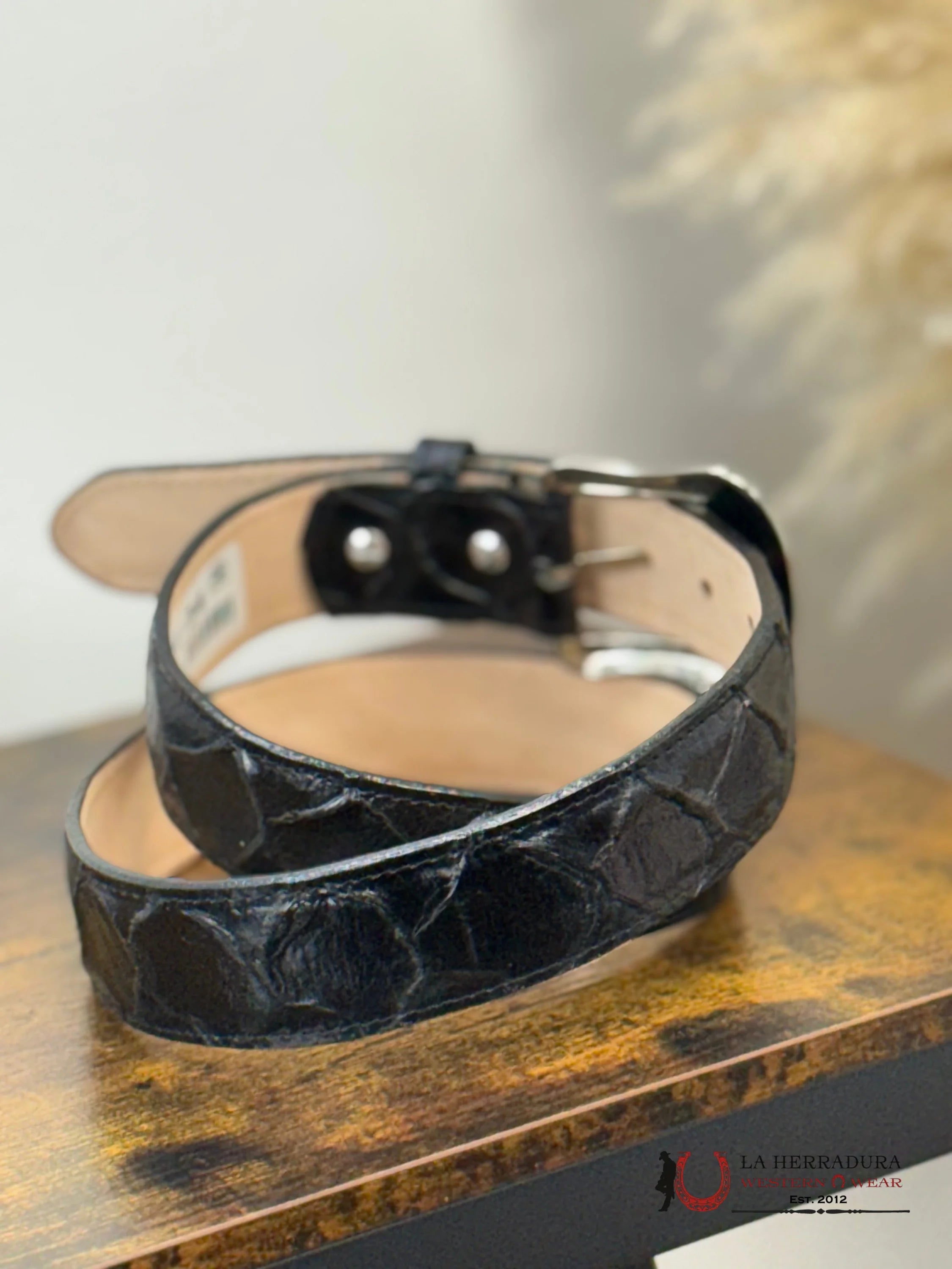 CINTURON TANNER MARK PARA HOMBRE PESCADO IMIT BLACK- TMB201717 CINTURONES HOMBRES