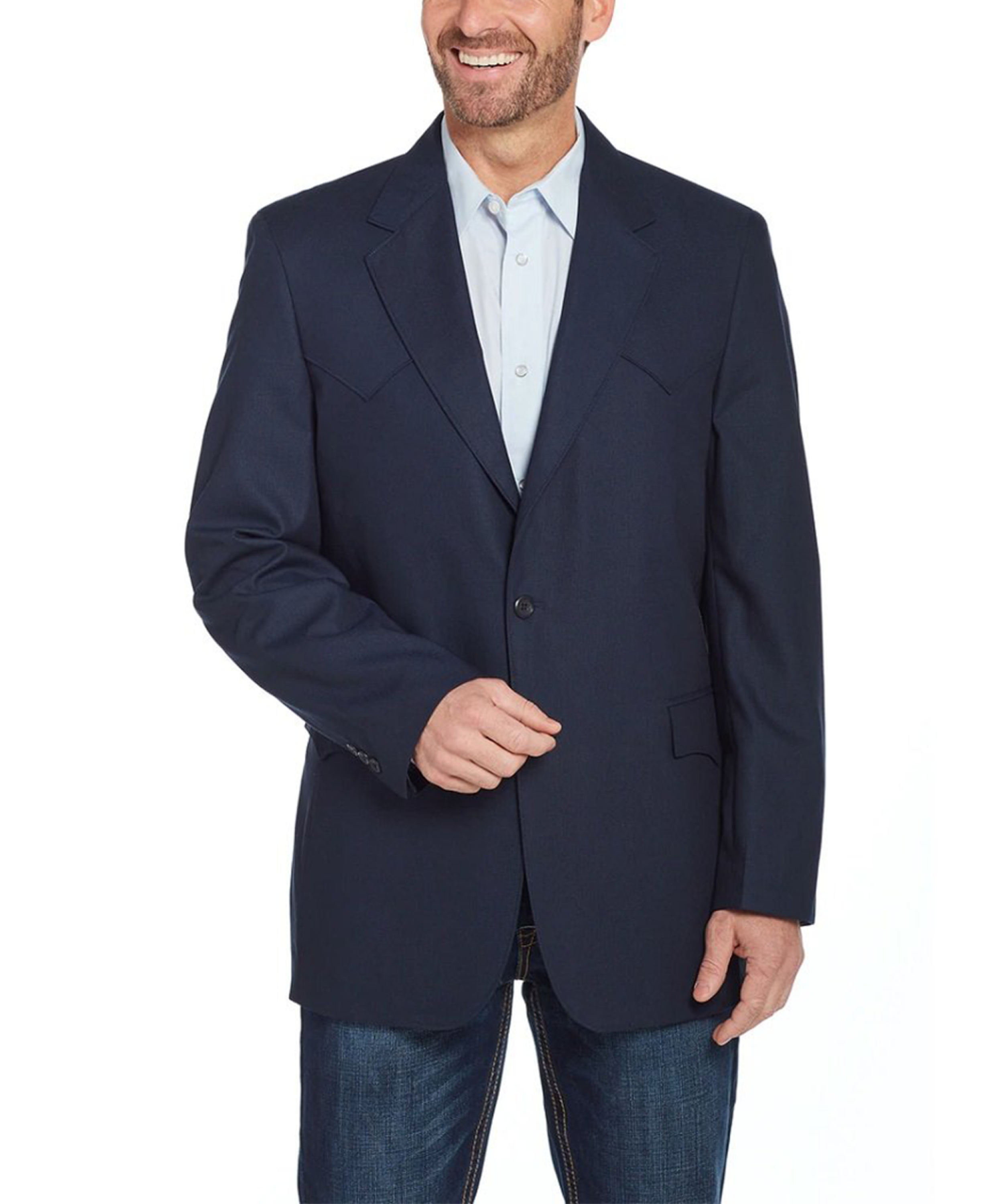 CIRCLE S BLAZER NAVY PLAIN INSIDE PAISLEY DESIGN- CC1087 ROPA HOMBRES