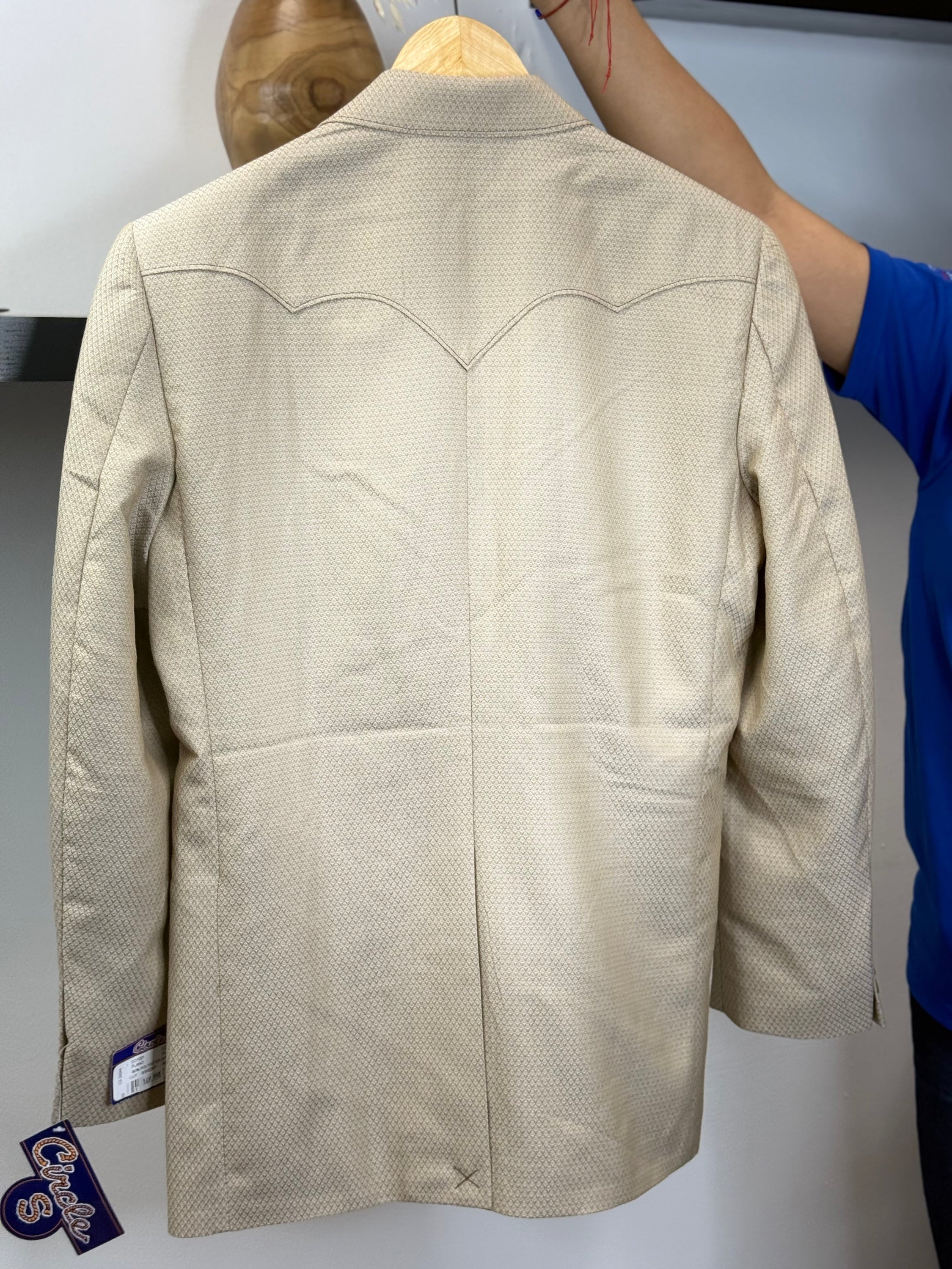 CIRCLE S BLAZER ORIGINAL BEIGE W/ GREY FLORAL INSIDE ROPA HOMBRES