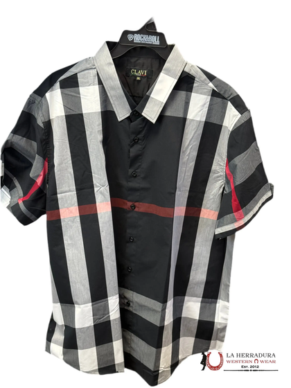 CLAVI BLACK SHORT SLEEVE SHIRT CJSS203