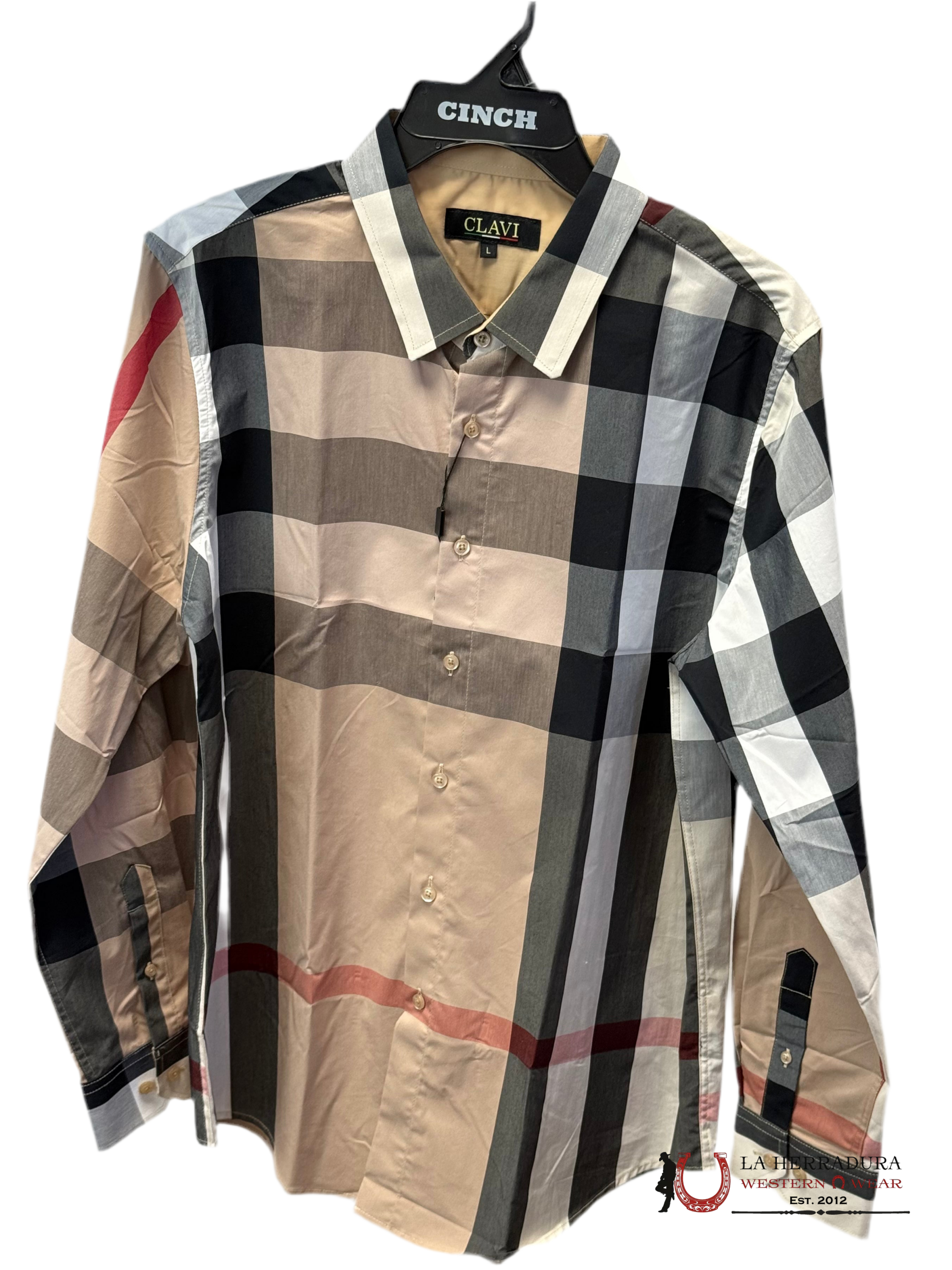 CLAVI KHAKI long Sleeve Shirt CJLS104 ROPA HOMBRES