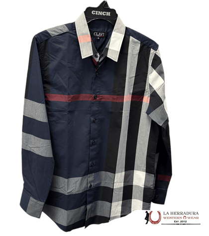 CLAVI NAVY LONG SLEEVE SHIRT CJLS104
