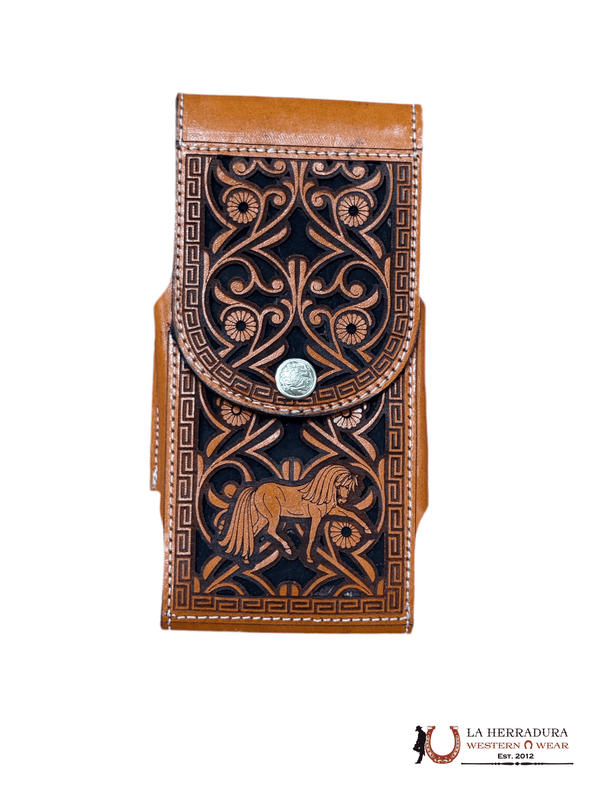 FUNDA DE TELÉFONO CABALLO COÑAC