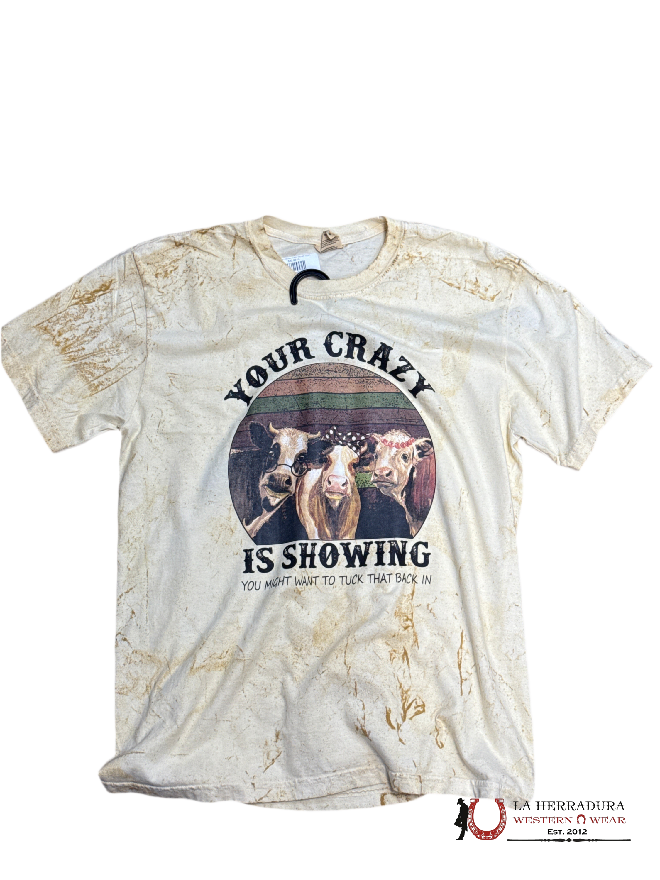 COMFORT COLORS DURTY YELLOW 3 COWS YOUR CRAZY ROPA MUJERES