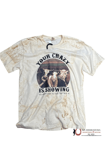 WOMENS COMFORT COLORS DURTY YELLOW 3 COWS YOUR CRAZY