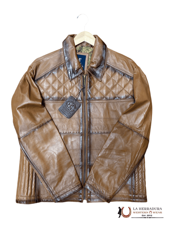 Chaqueta de hombre Cordova Cremallera coñac