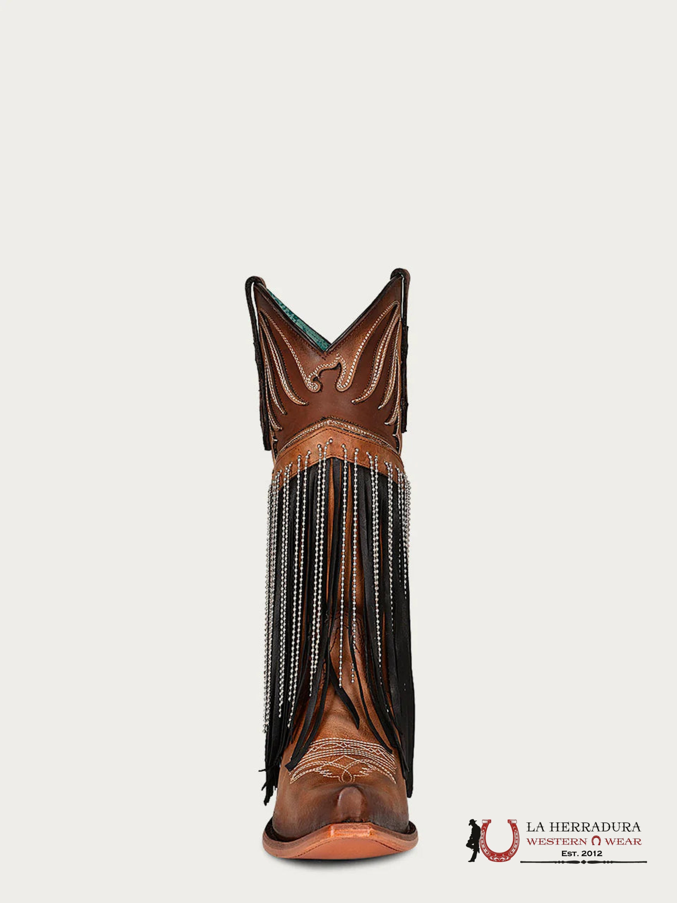 CORRAL.D HONEY INLAY & EMBROIDERY & FRINGES STAIN POINT TOE -C4016 BOTAS MUJERES