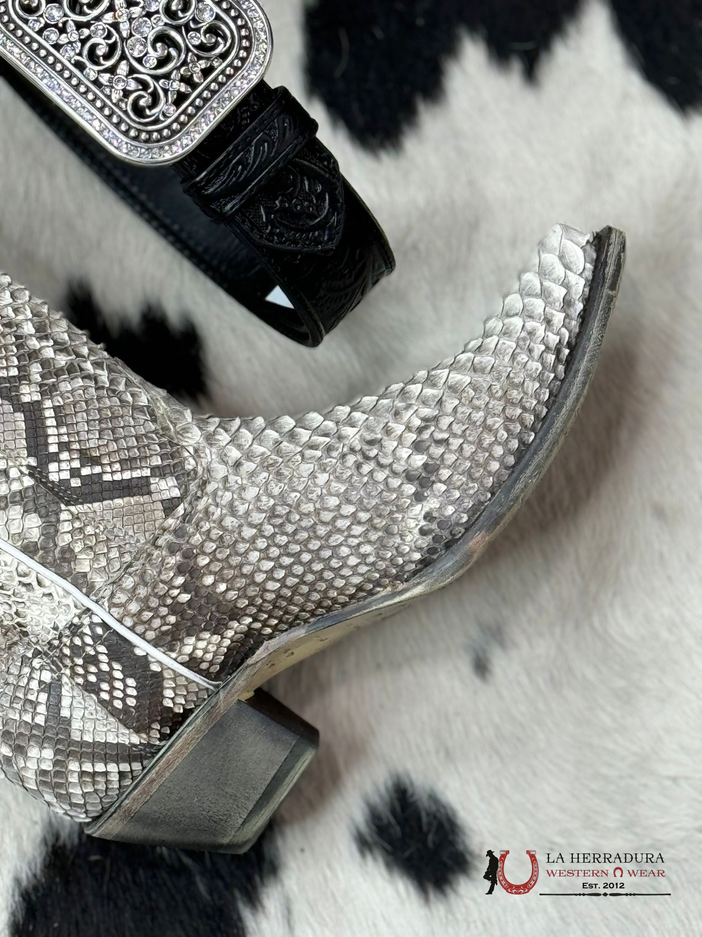 Corral Boot Ld Natural Python Snip Toe Botas Mujeres