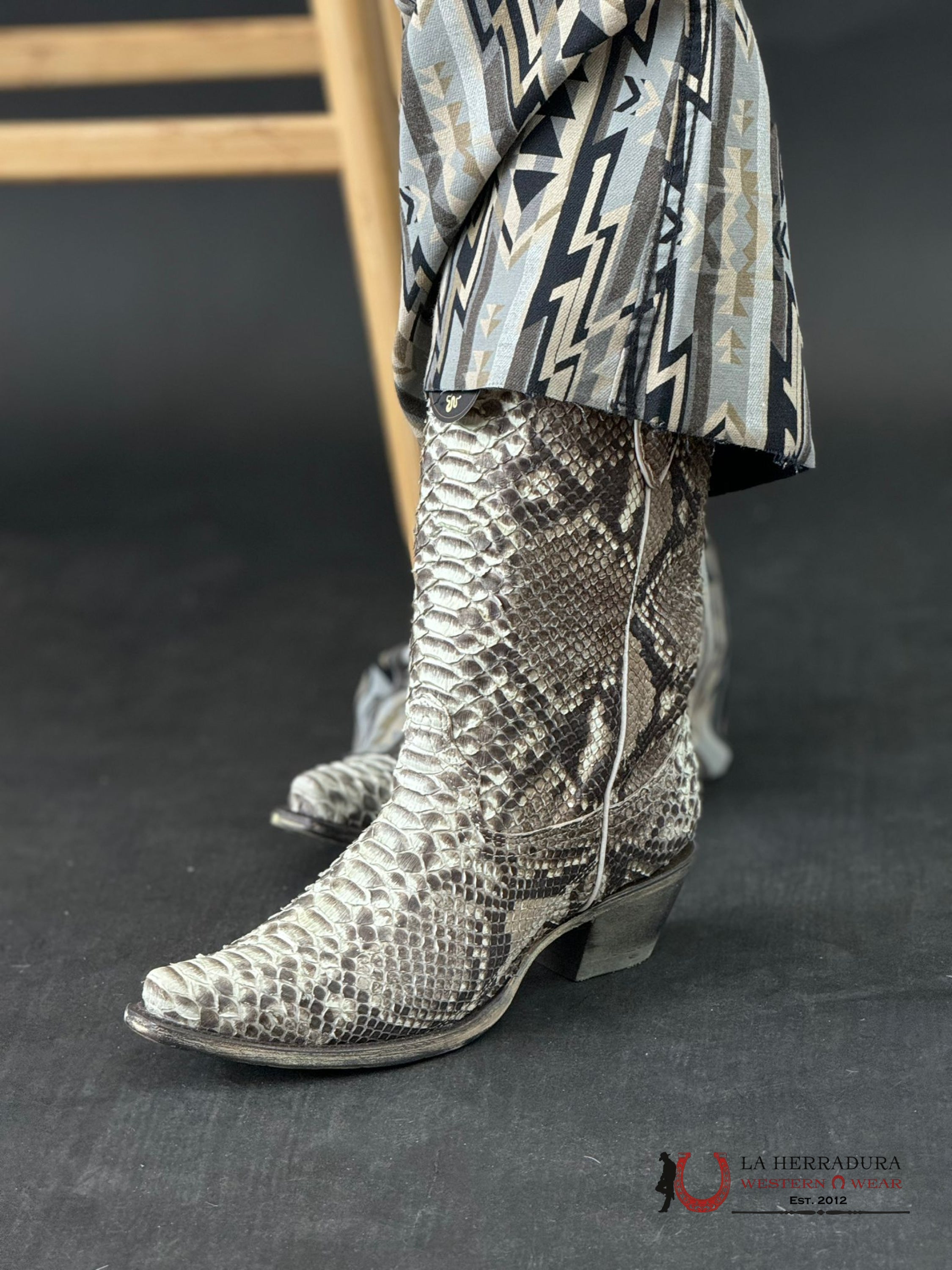 Corral Boot Ld Natural Python Snip Toe Botas Mujeres