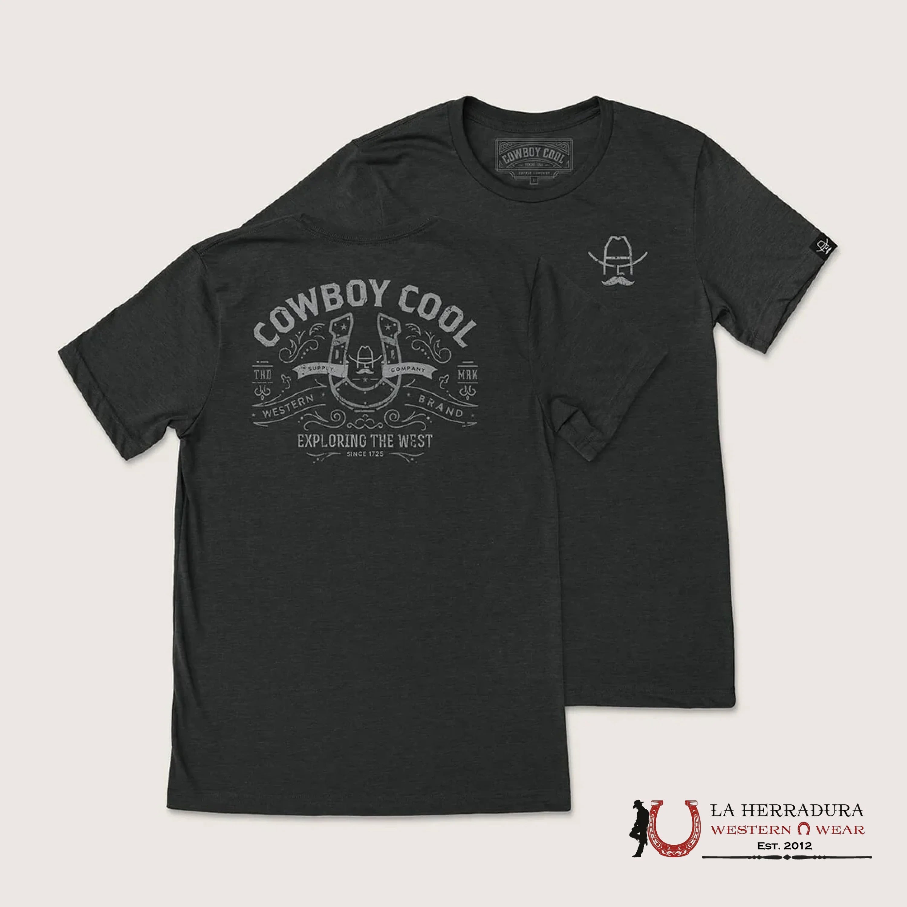 COWBOY COOL - BLACK HEATHER TSHIRT ROPA HOMBRES