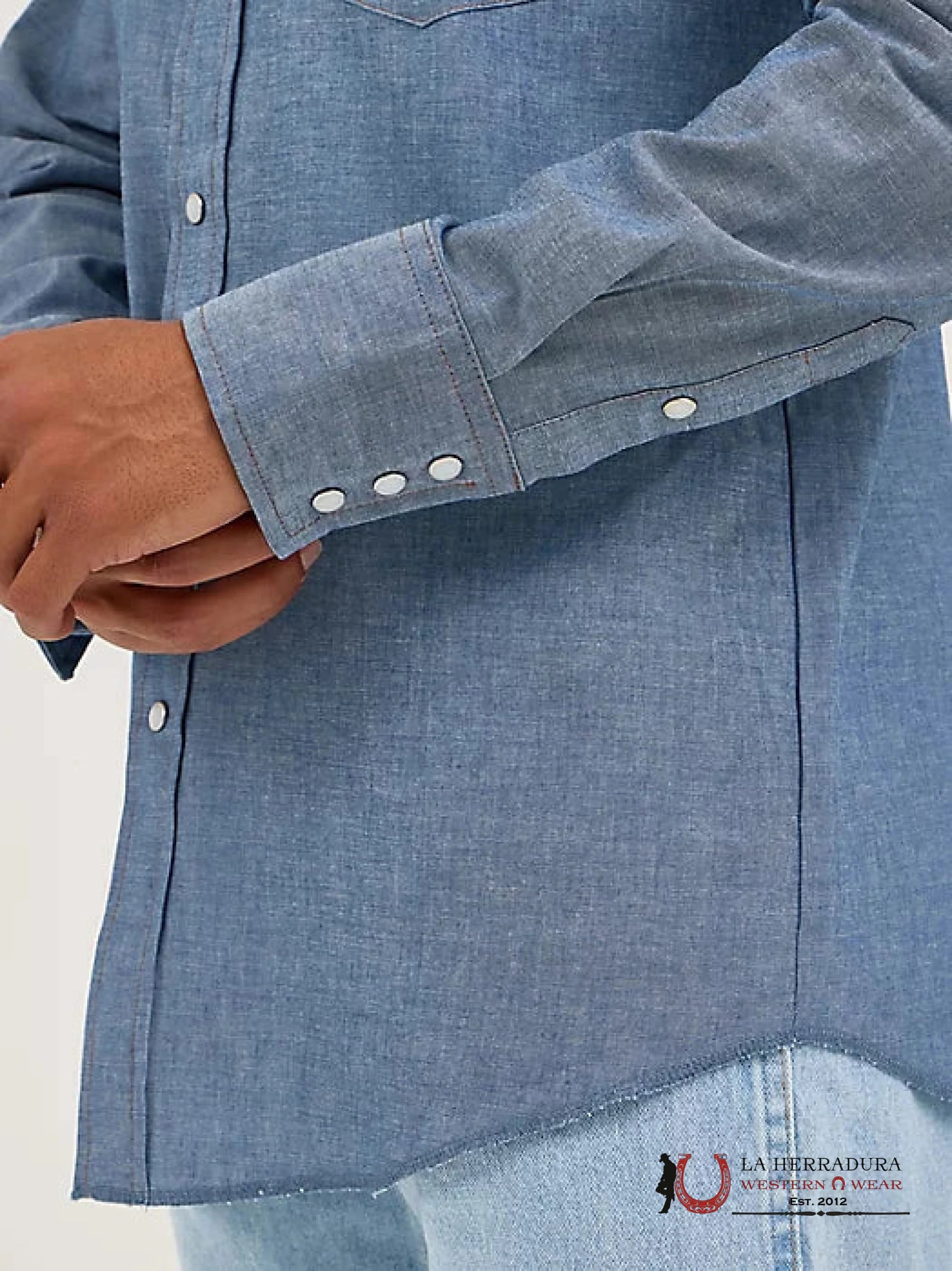 Cowboy Cut® Firm Finish Long Sleeve Western Snap Solid Work Shirt - 1699 Ropa Hombres