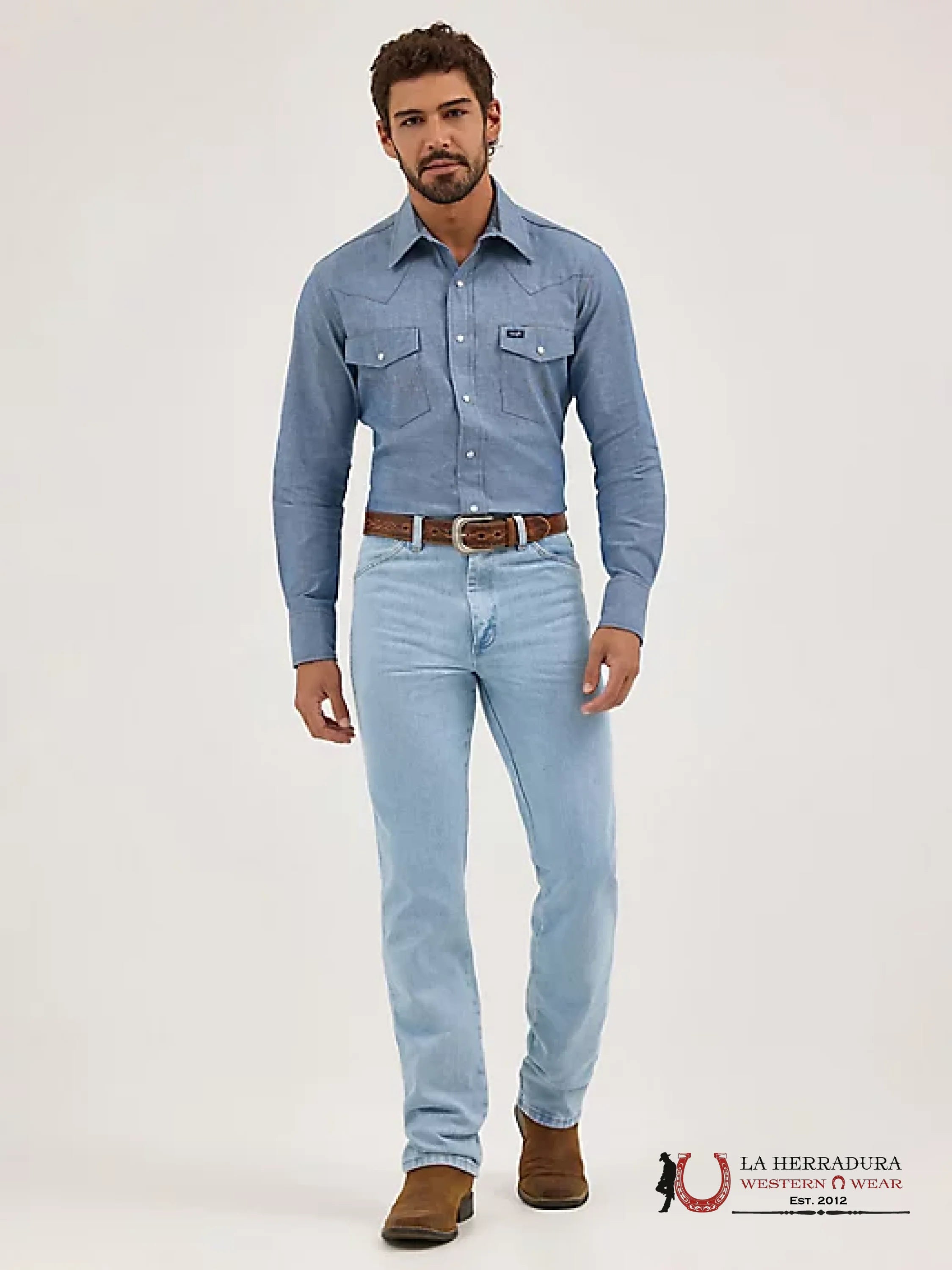 Cowboy Cut® Firm Finish Long Sleeve Western Snap Solid Work Shirt - 1699 Ropa Hombres