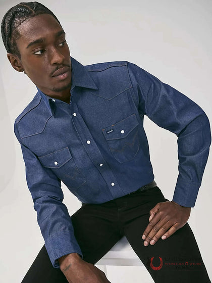 COWBOY CUT® WORK WESTERN RIGID DENIM LONG SLEEVE SHIRT - 112361700