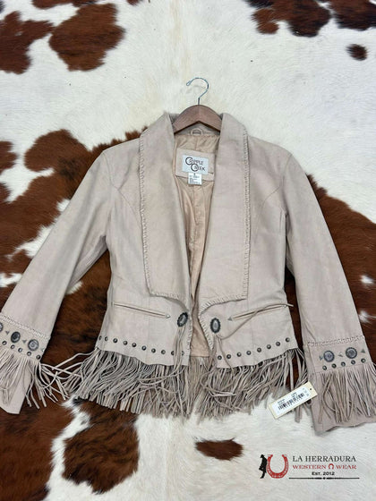CHAQUETA ROCK&amp;ROLL MUJER BEIGE DISEÑO VACA