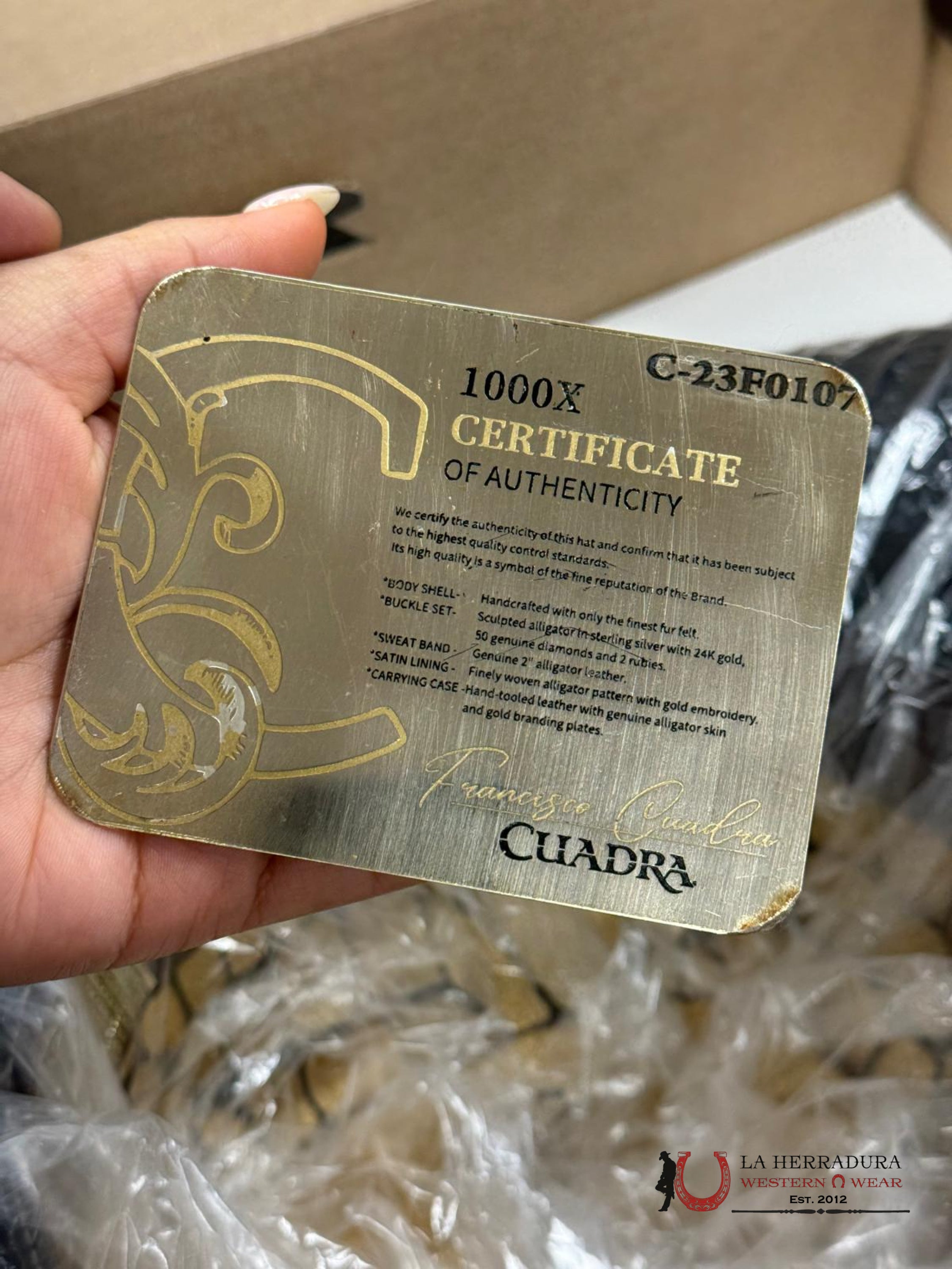 Cuadra 1000X The King Black Felt Hat Tejana