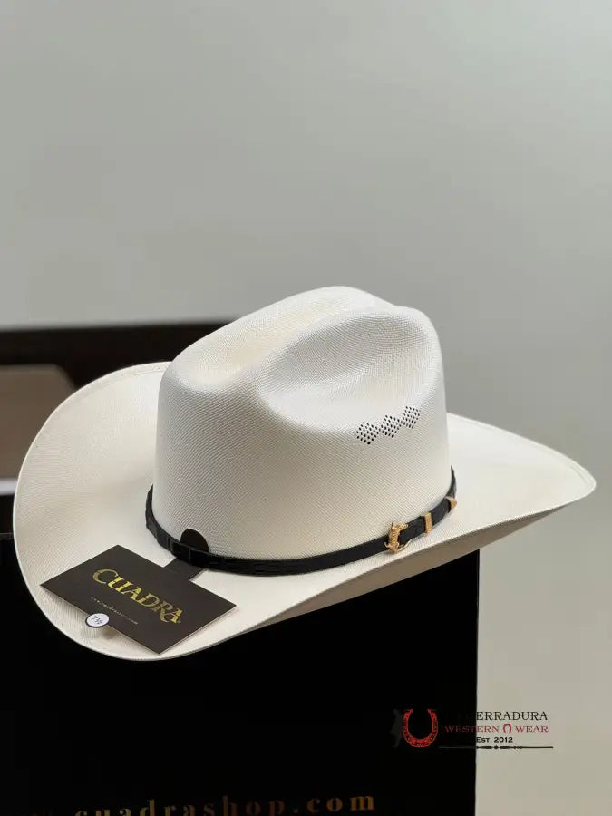 Cuadra 100X Caiman Ivory Straw Hat Tejana