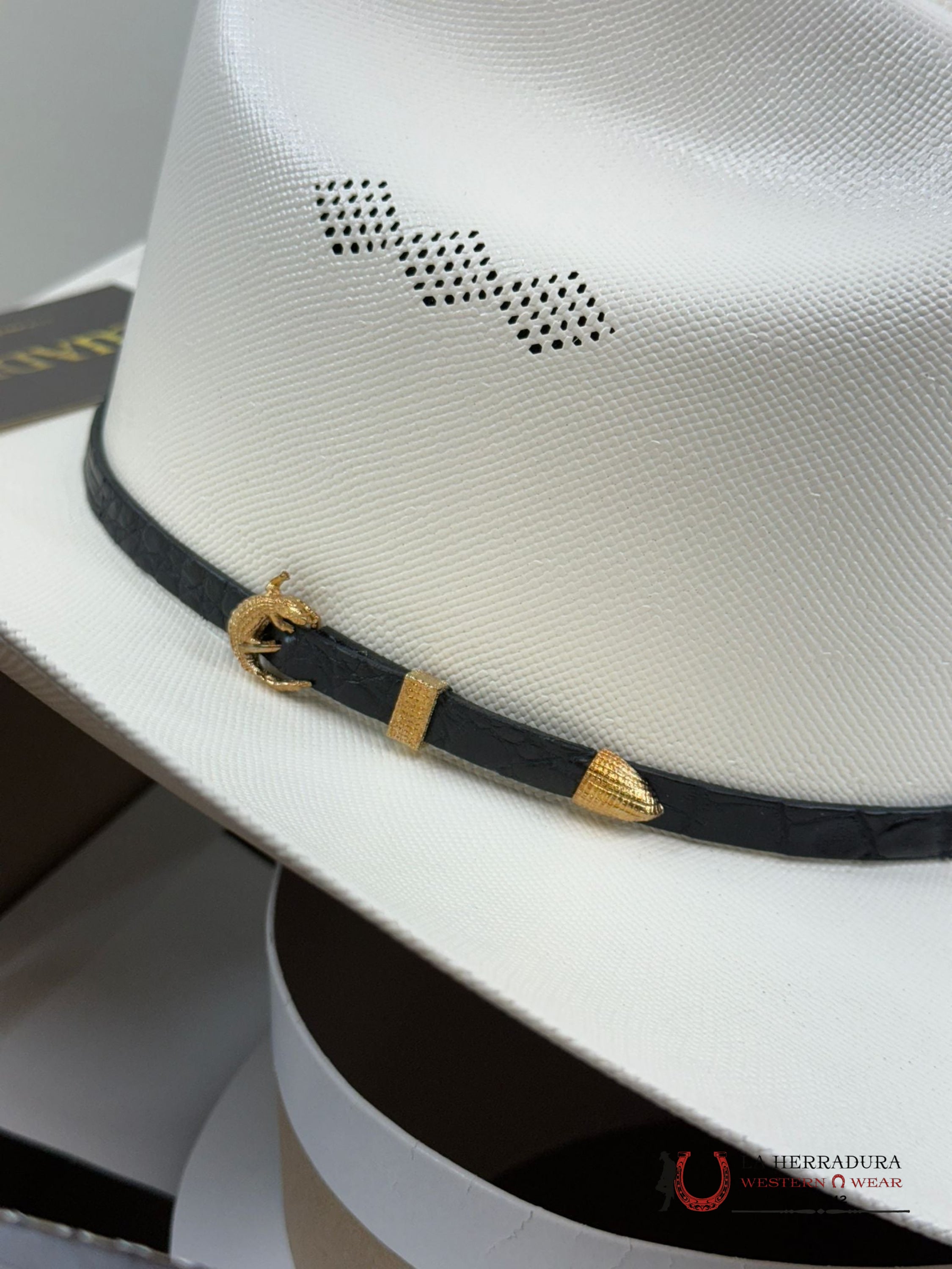 Cuadra 100X Caiman Ivory Straw Hat Tejana
