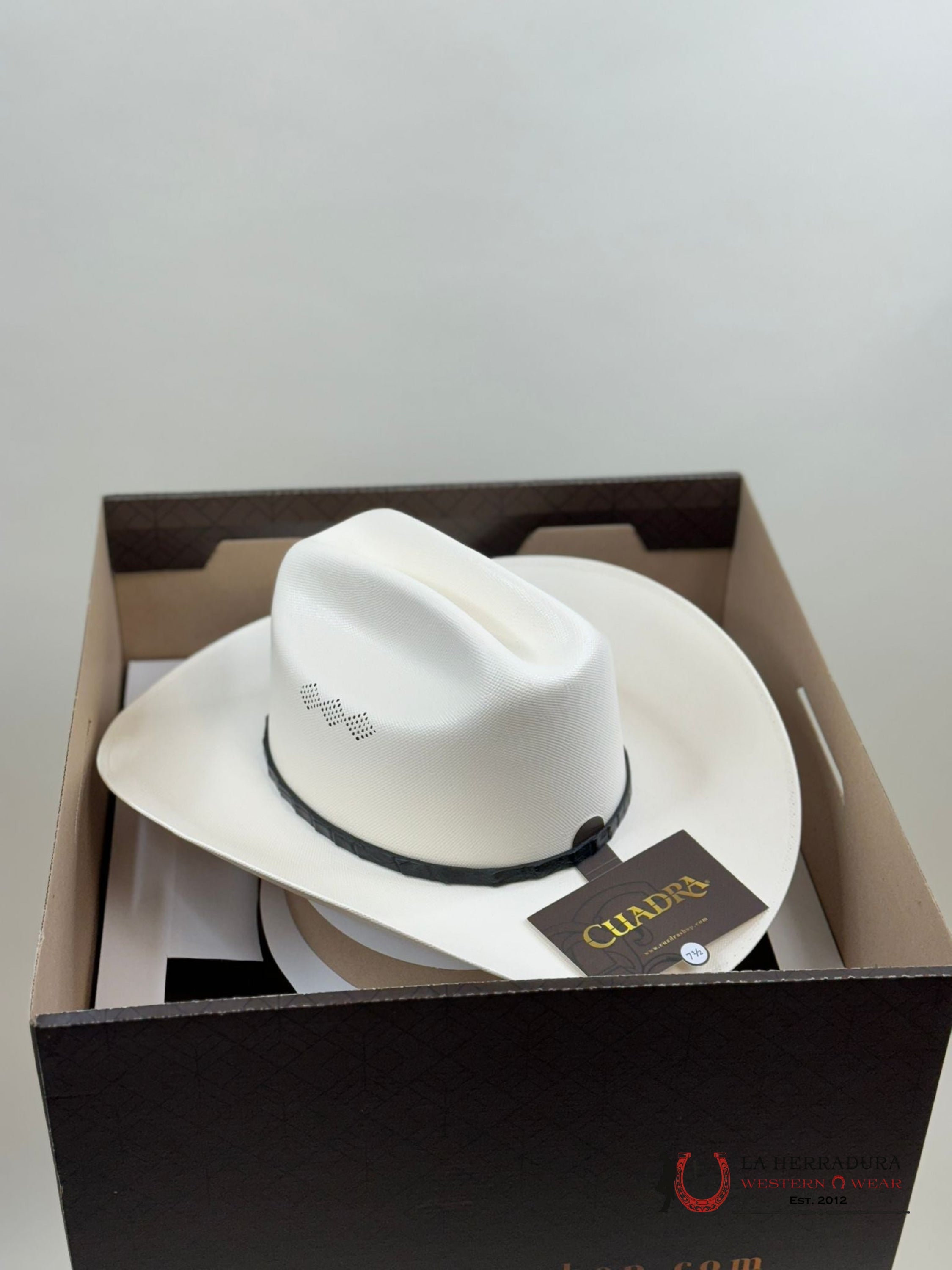 Cuadra 100X Caiman Ivory Straw Hat Tejana