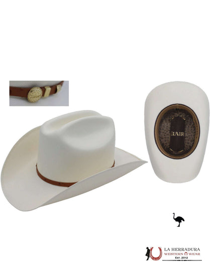 CUADRA 100X OSTRICH IVORY BRIM 4"  STRAW HAT SINALOA STYLE
