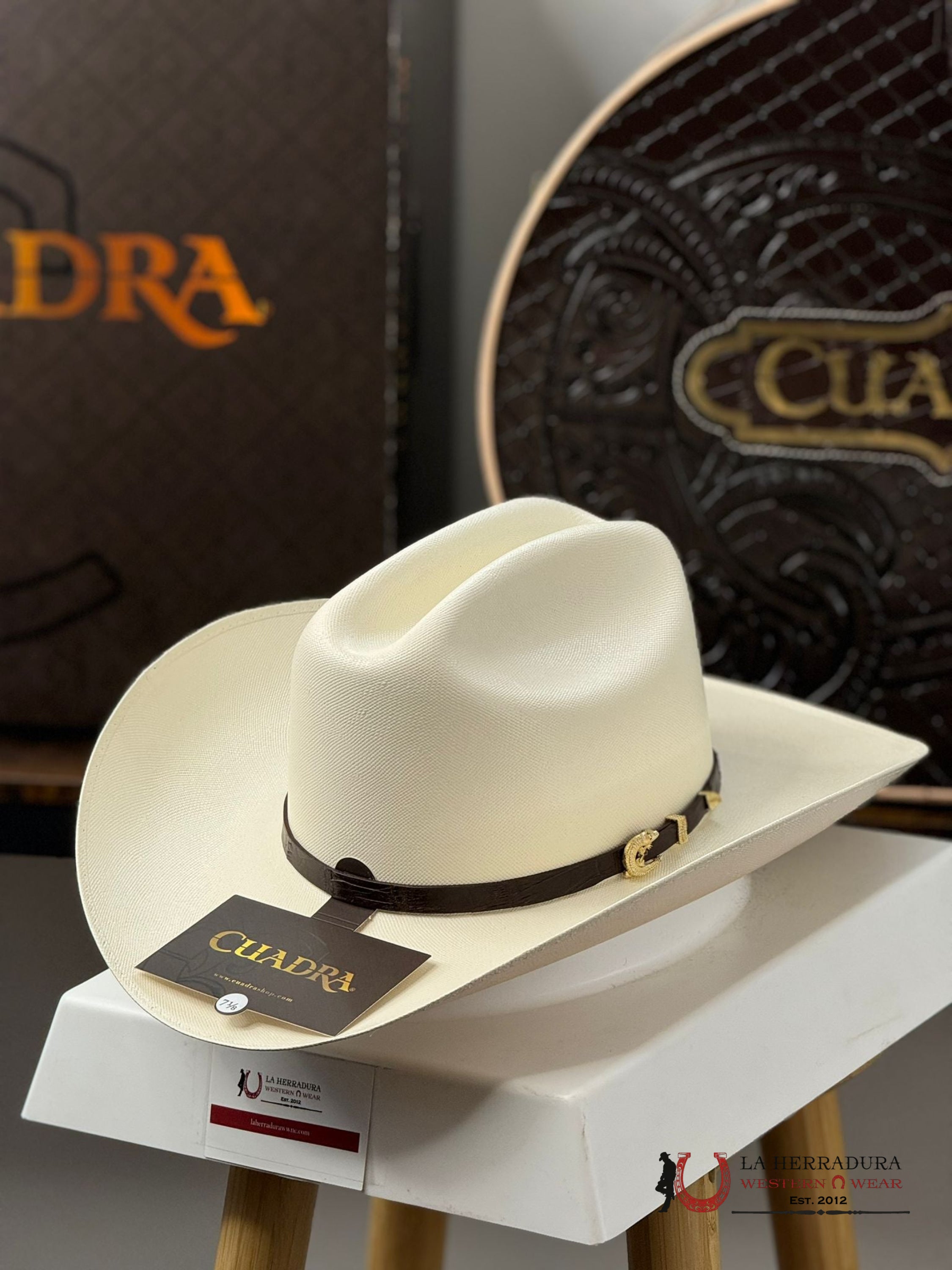 Cuadra 5000X King Ivory Alligator Straw Hat Tejana