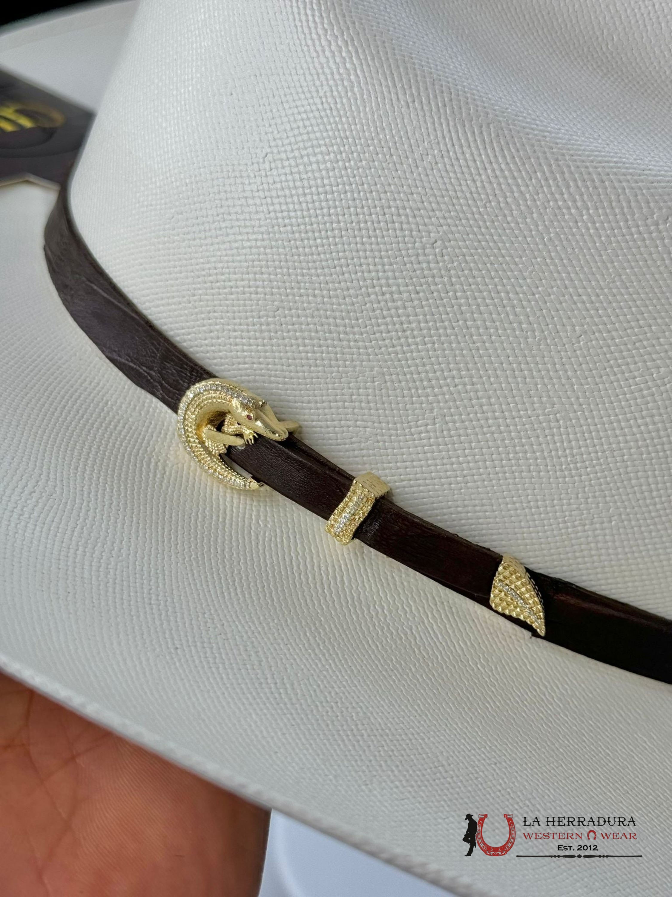 Cuadra 5000X King Ivory Alligator Straw Hat Tejana
