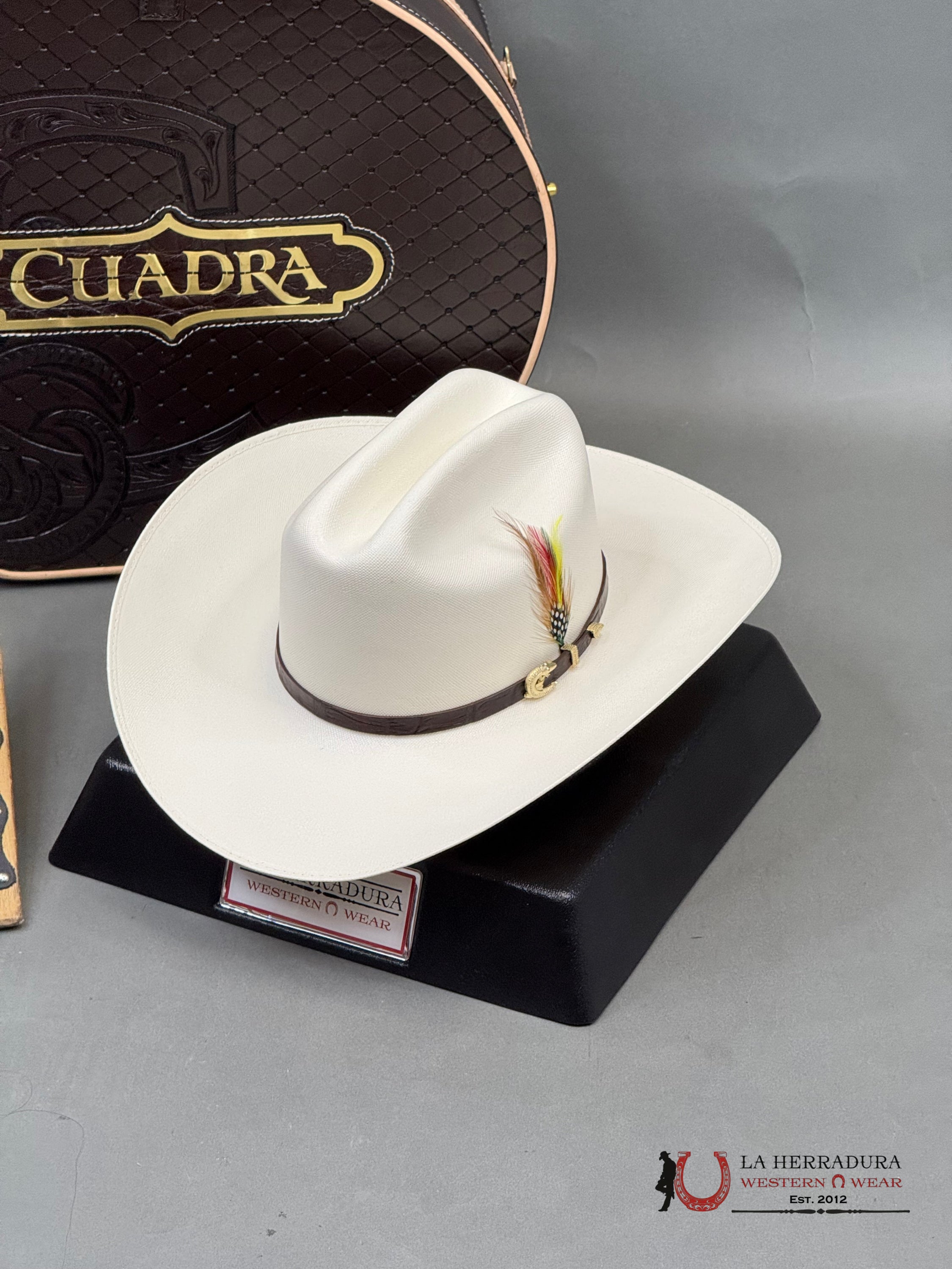 Cuadra 5000X King Ivory Alligator Straw Hat Tejana