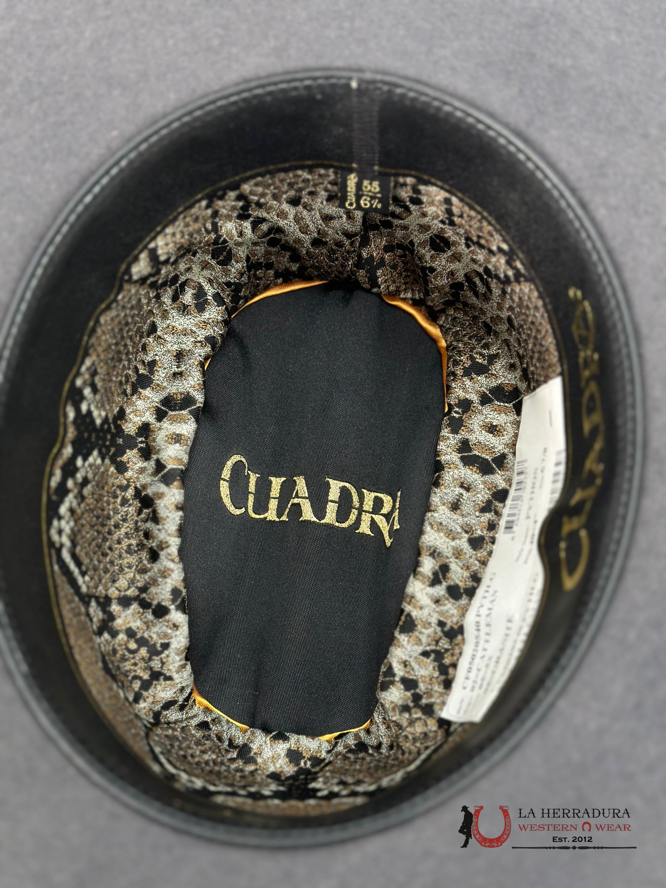 Cuadra 5X Python Cattleman Granite Felt Hat