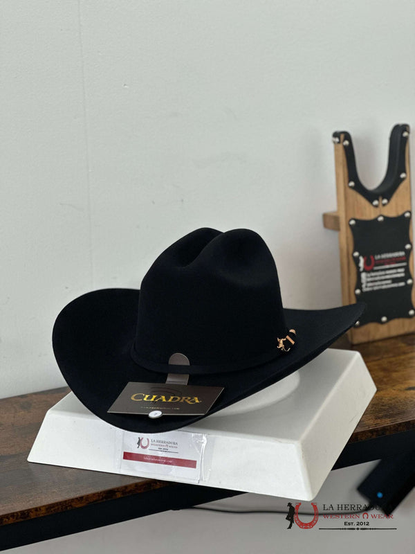 SOMBRERO DE FIELTRO NEGRO CAIMAN CUADRA 6X