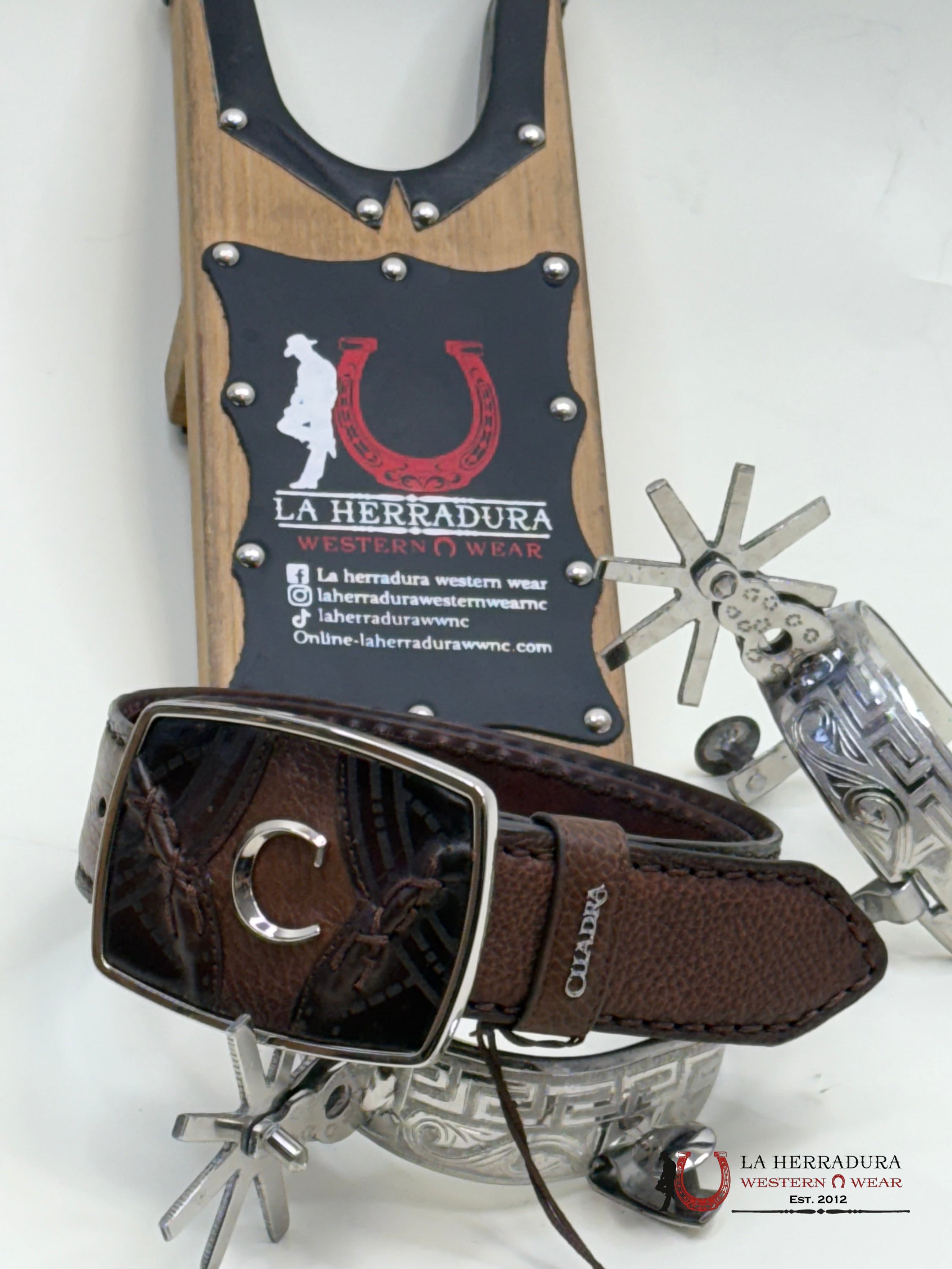 Cuadra Almond Deer Laser Belt Cinturones Hombres