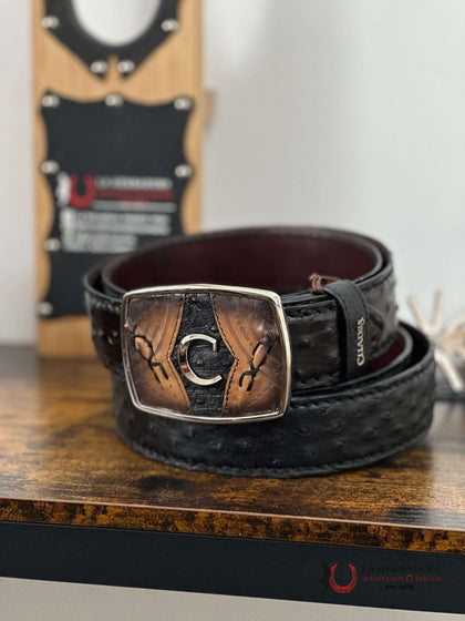 CUADRA AVESTRUZ COMPLETE NEGRO BELT BC347