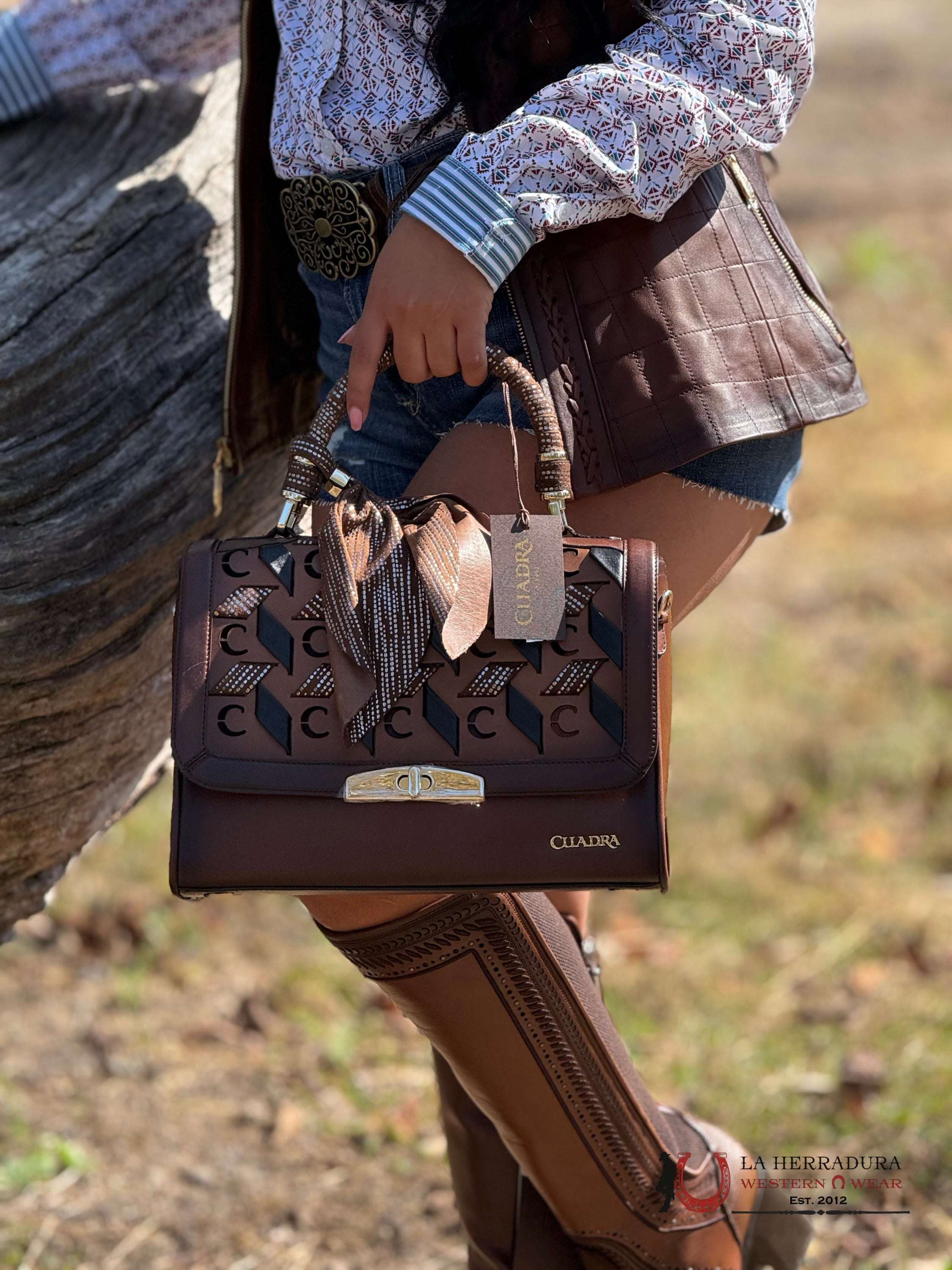 CUADRA AZTECA HONEY LEATHER HANDBAG DU635