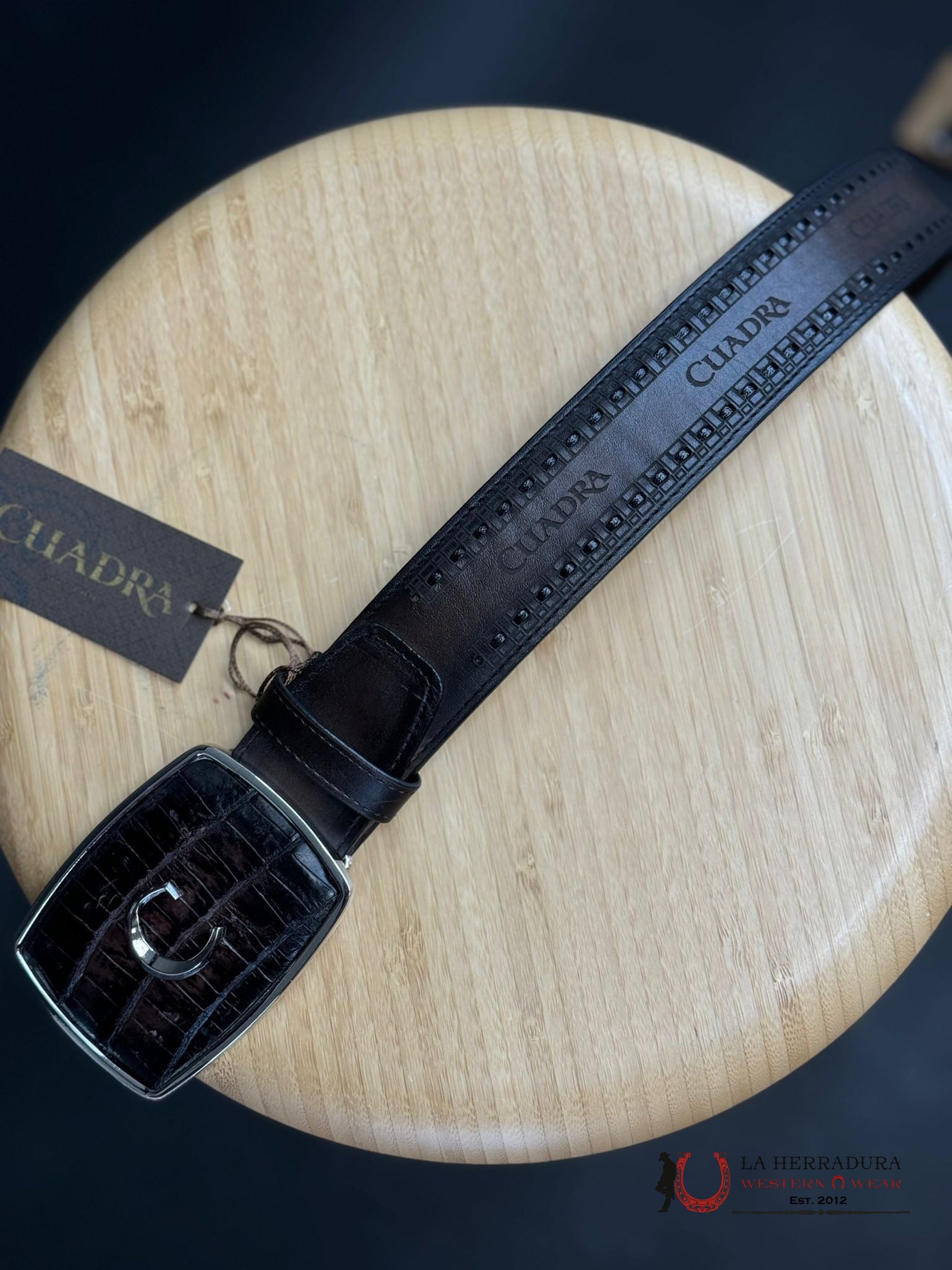 Cuadra Belt Arauco Chocolate Caiman Lasted & Woven Cinturones Hombres