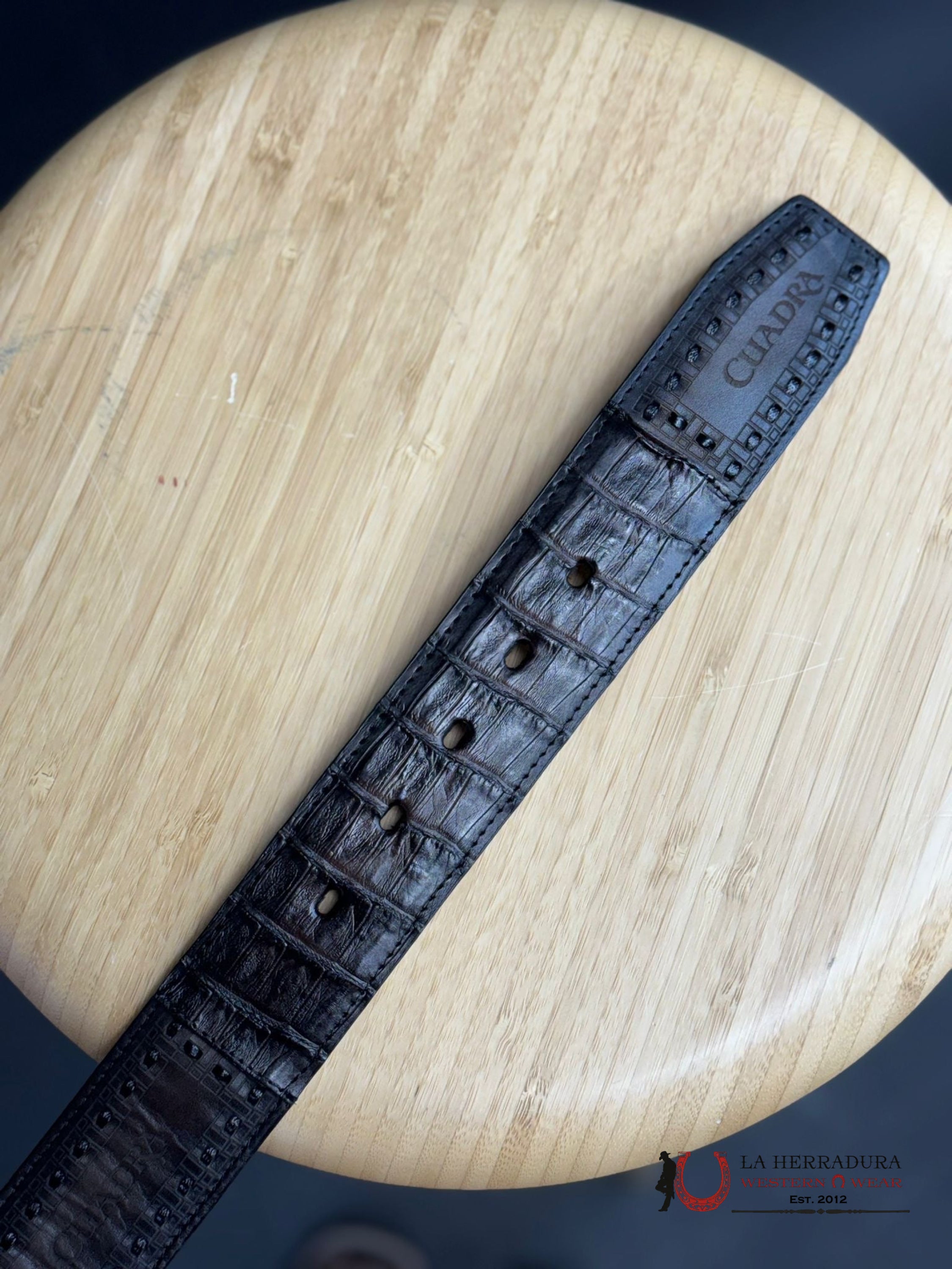 Cuadra Belt Arauco Chocolate Caiman Lasted & Woven Cinturones Hombres