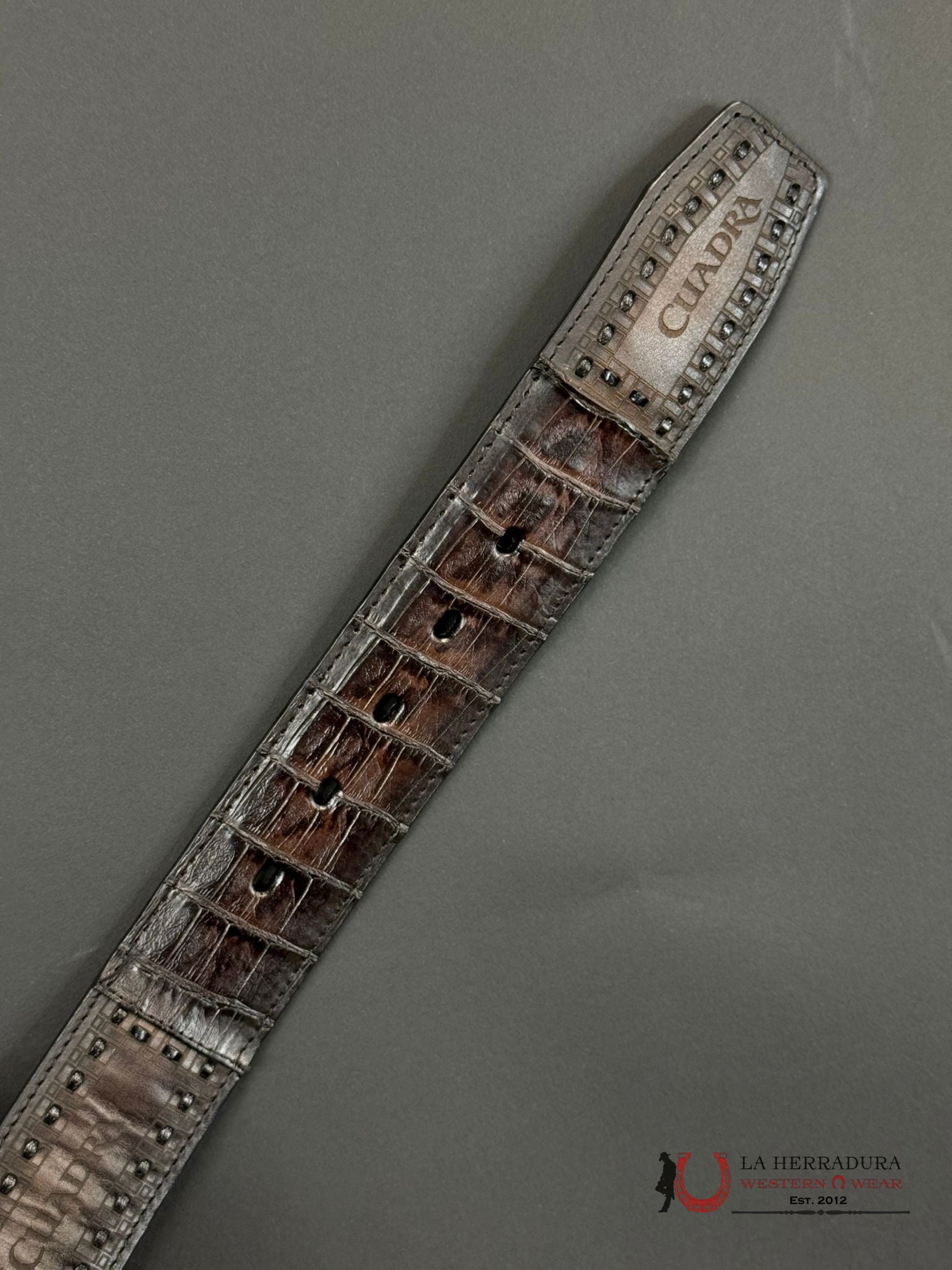 Cuadra Belt Arauco Chocolate Caiman Lasted & Woven Cinturones Hombres