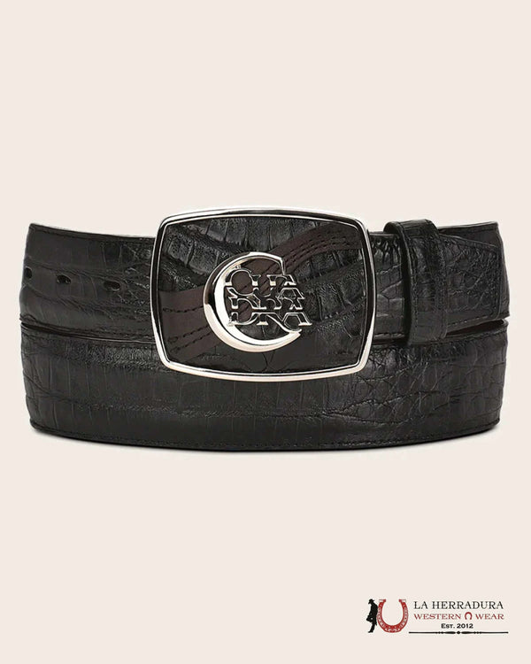 CUADRA FAJA FUSCUS CAIMÁN LOMO BARRIGA FAJA COMPLETA PIEL CAIMÁN NEGRO BC309