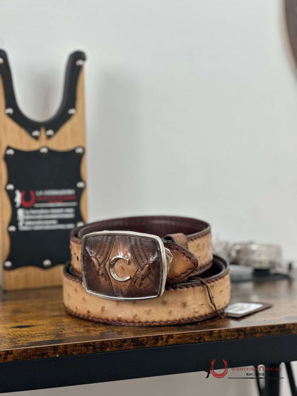 CUADRA BELT OSTRICH FLAME ORIX HONEY COMPLETE BC354