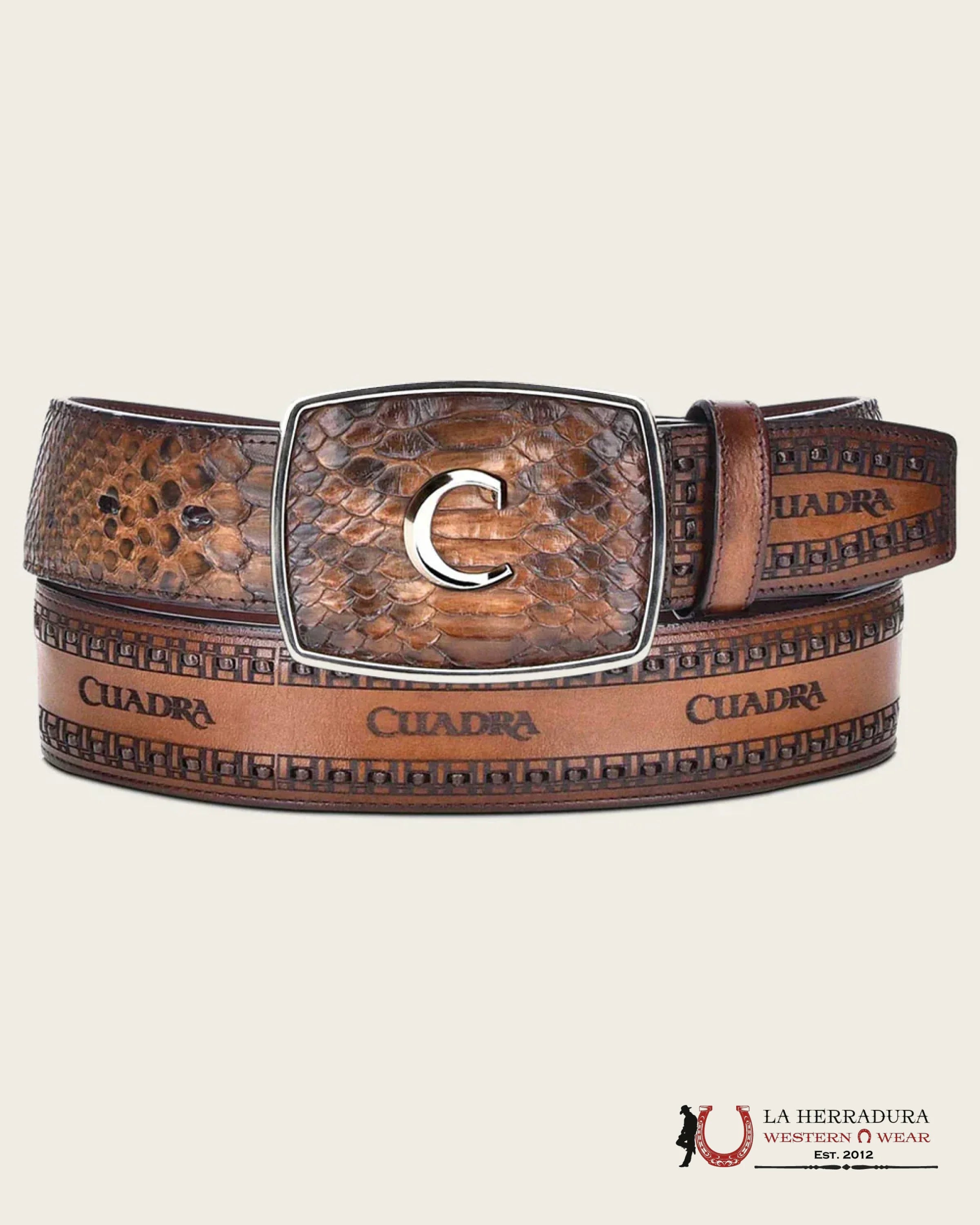 CUADRA BELT PYTHON BROWN CASTANO CINTURONES HOMBRES