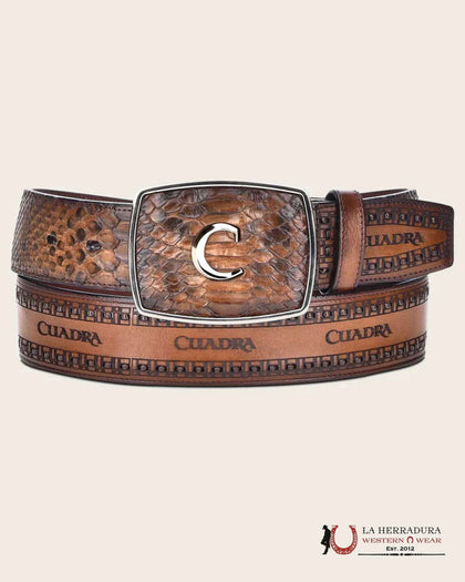 CUADRA BELT PYTHON BACK OVER BROWN BC200