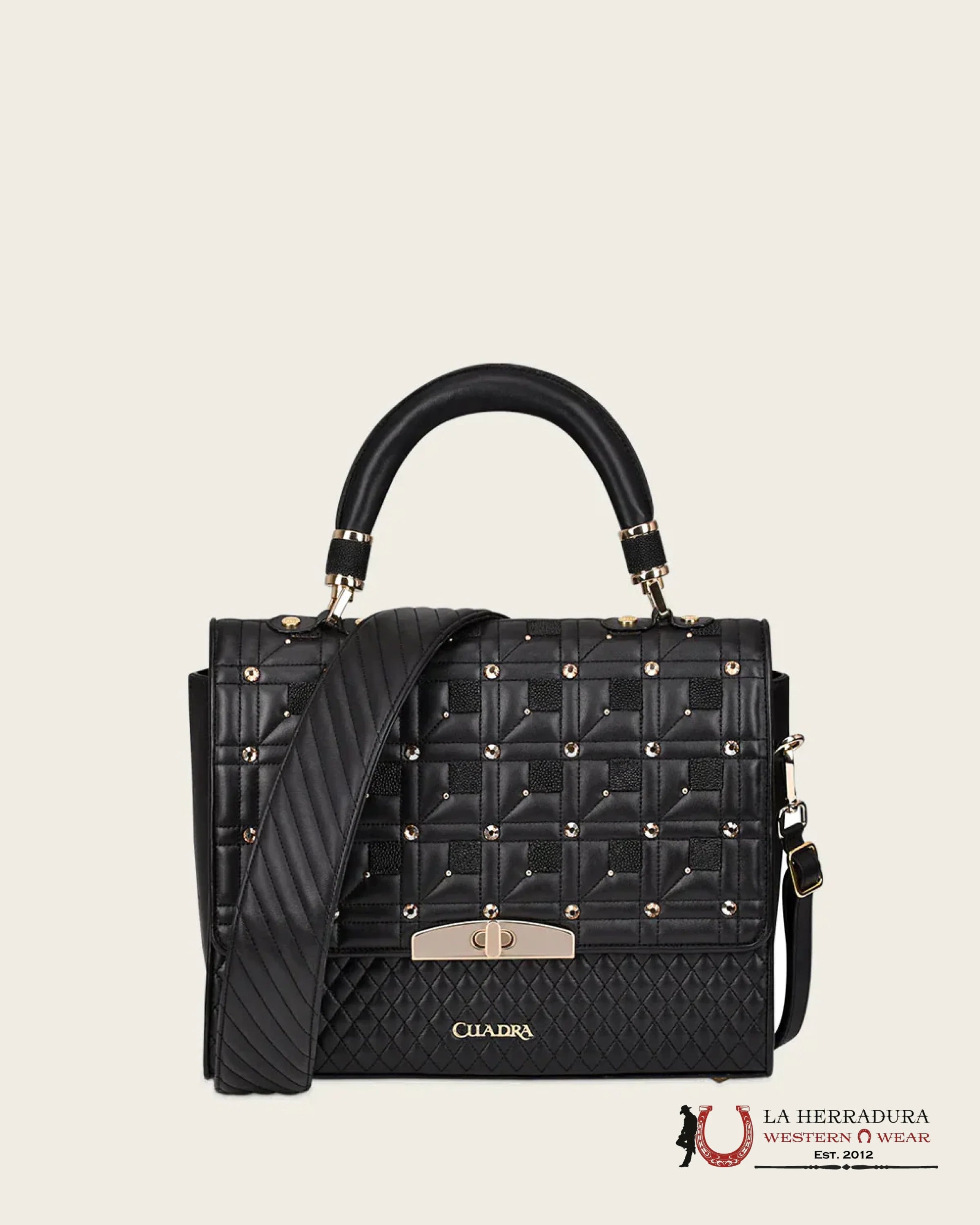 Cuadra Black Stingray Embroidery Handbag Ropa Mujeres