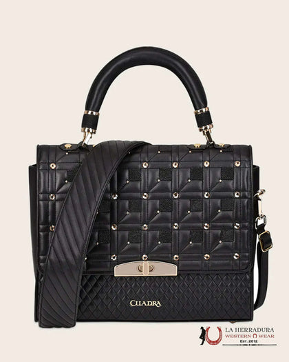 CUADRA BLACK STINGRAY EMBROIDERY HANDBAG DU407