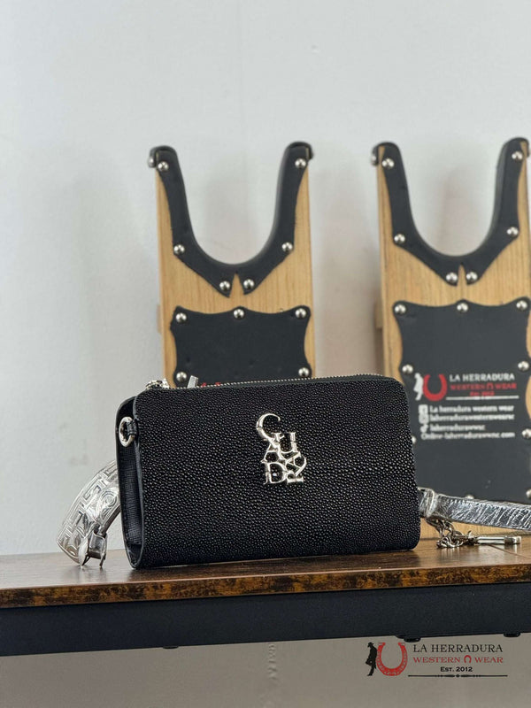 CUADRA BLACK STINGRAY WALLET DU555