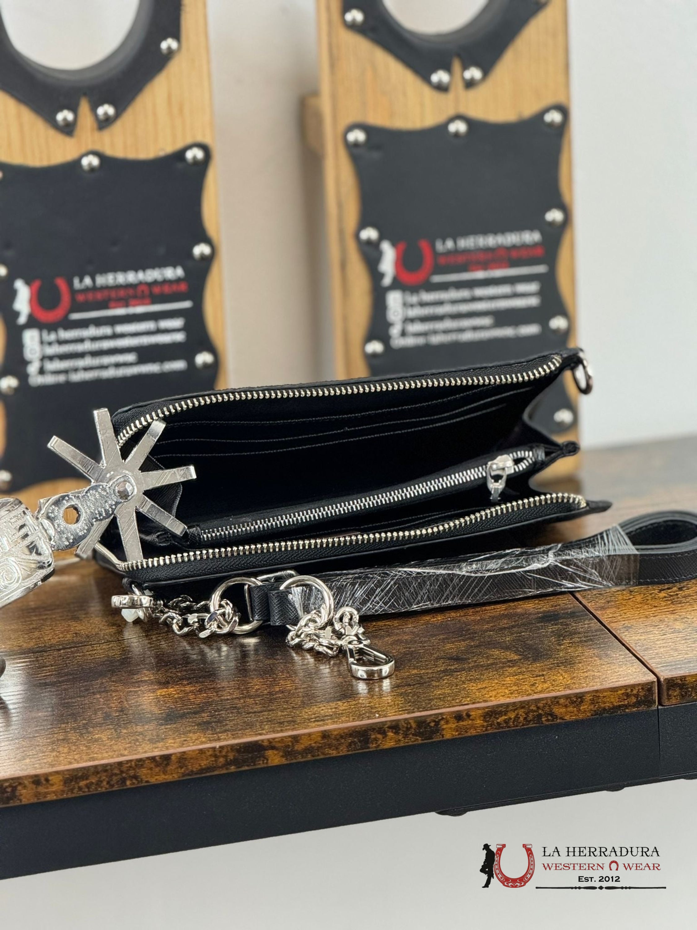 Cuadra Black Stingray Wallet Du555 Ropa Mujeres