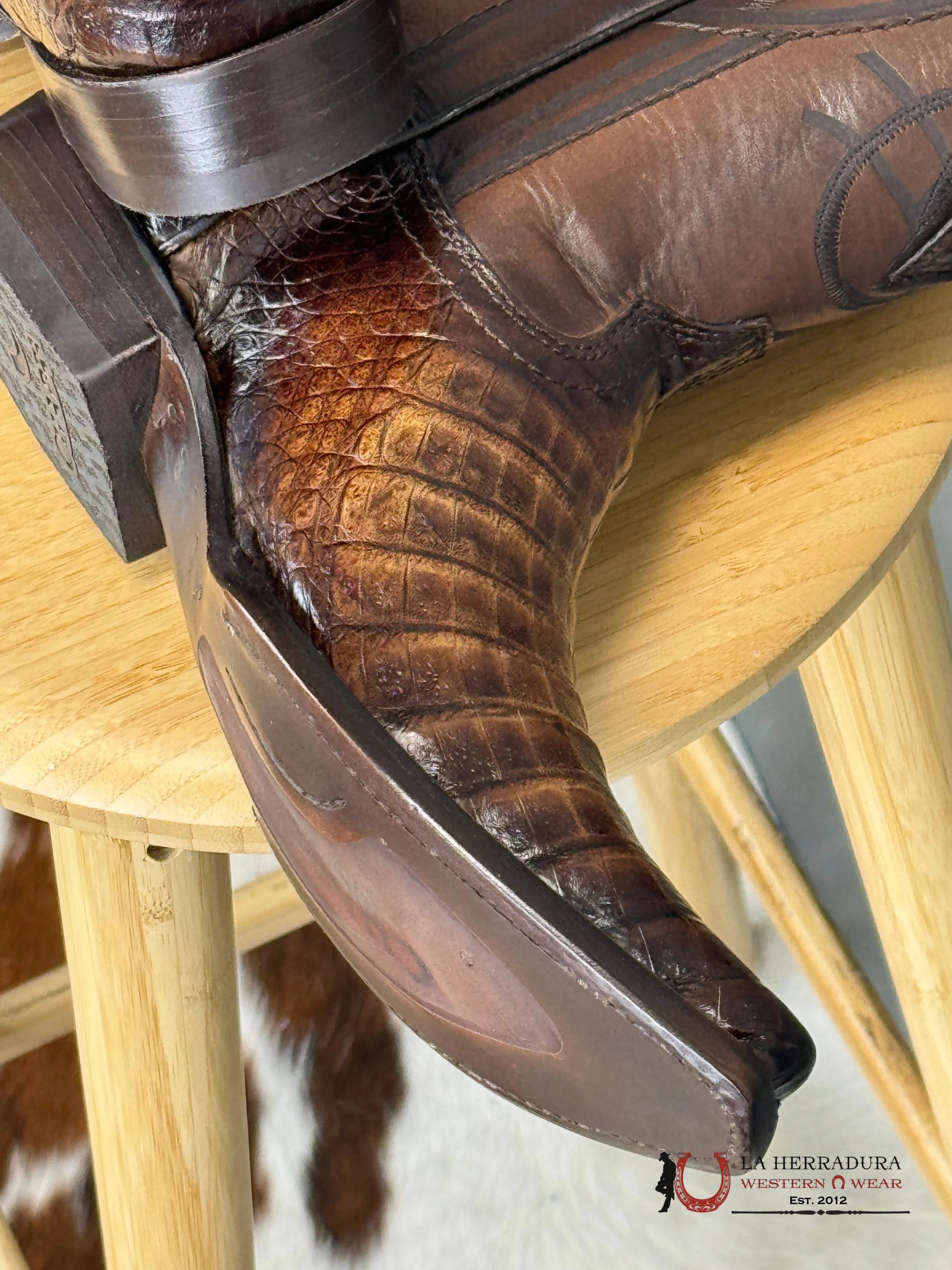 Cuadra Boot Fuscus Belly Caiman Laser Porto Maple Snip Toe 2B1Ofy Botas Hombres