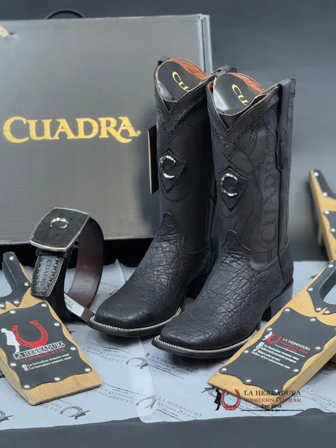 Cuadra Boots Elephant Black Elefante Square Toe 3Z1Oel Botas Hombres