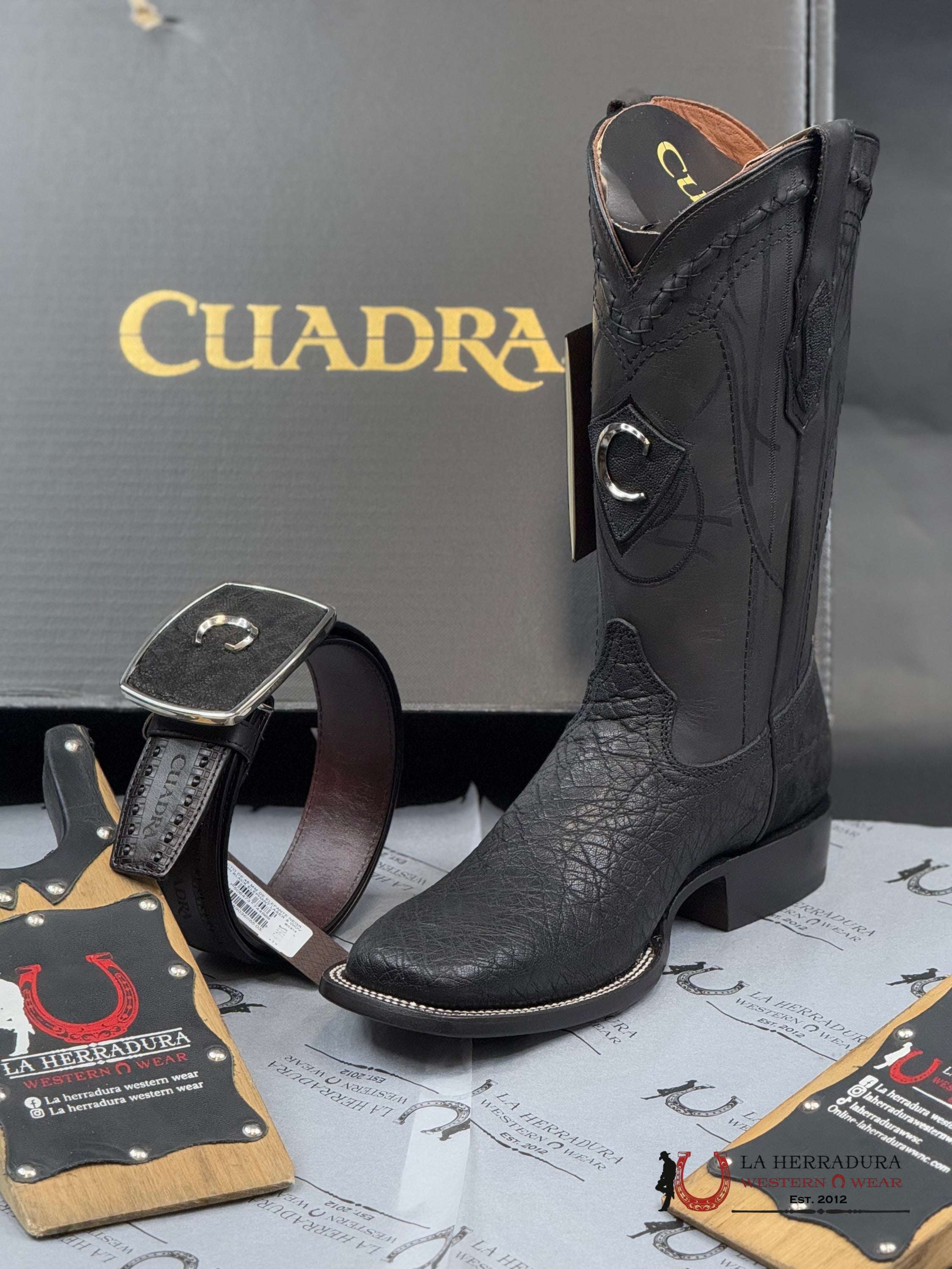 靴 NEU_IN SQUARE BOOTS Sullen The elephant CUADRA BOOTS ELEPHANT BLACK ELEFANTE SQUARE TOE CU847