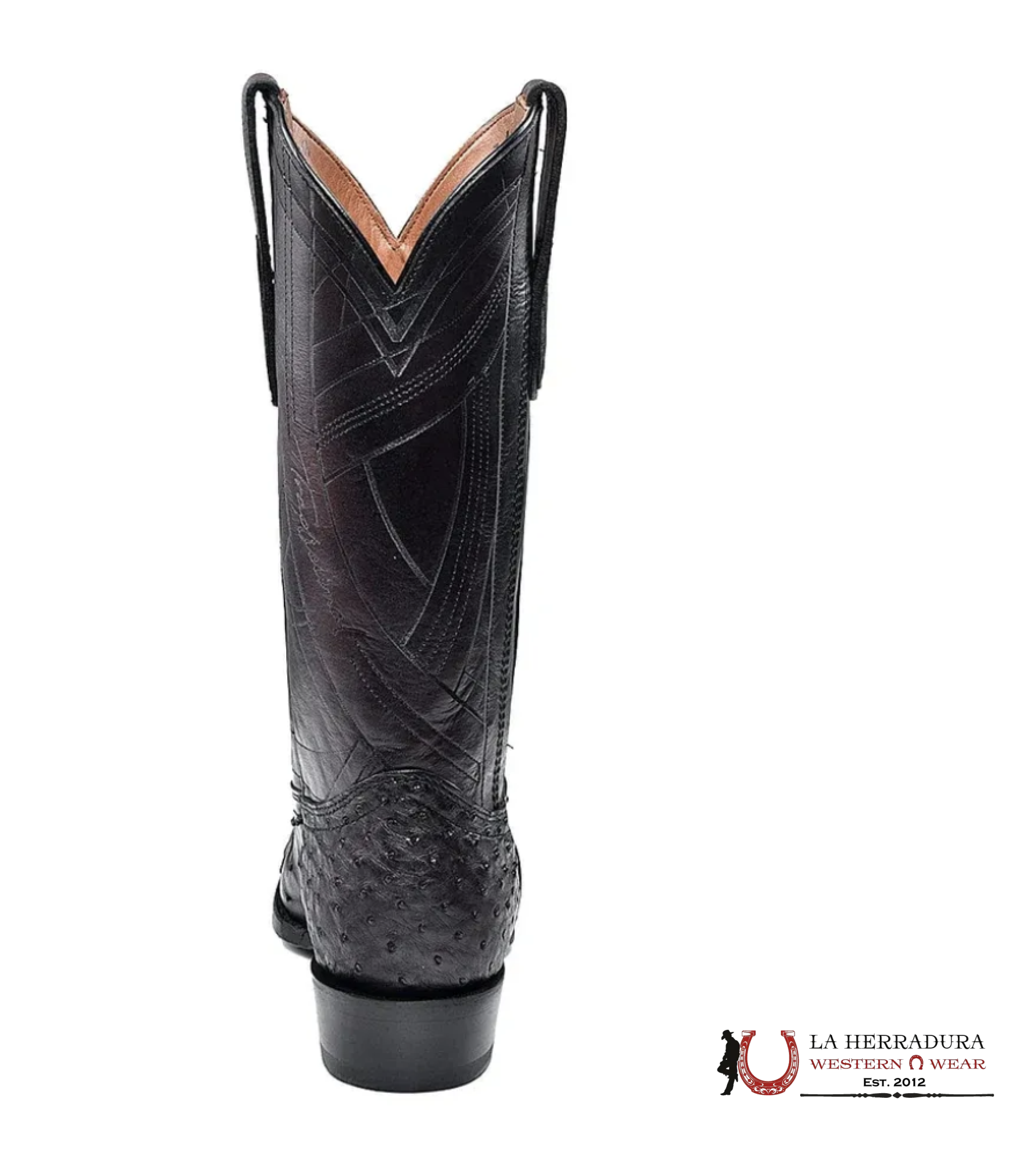 CUADRA BOOTS OSTRICH BLACK CHERRY LASER & EMBROIDERY SNIP B22PA1 BOTAS HOMBRES