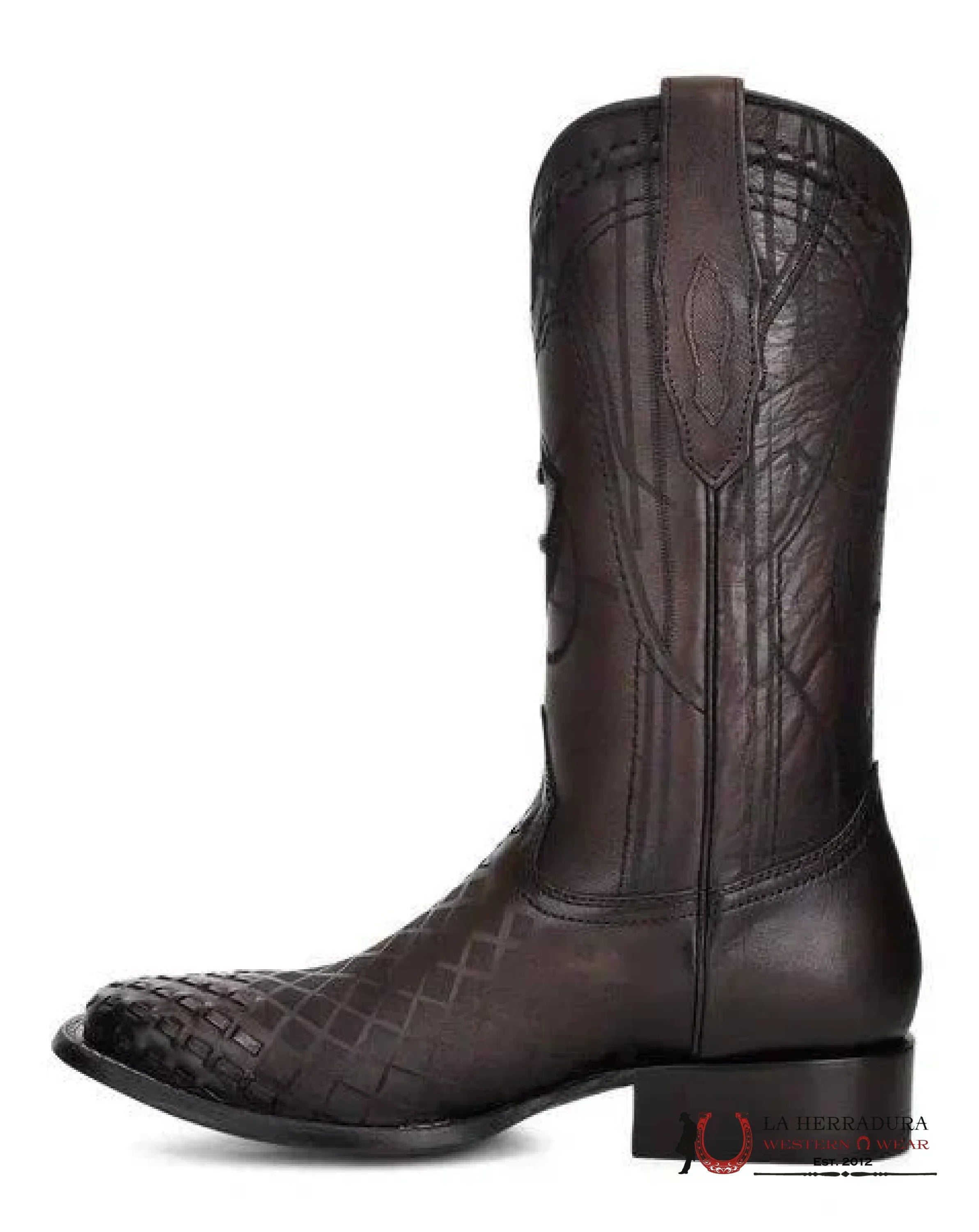 CUADRA BOOTS SQUARE TOE LASER SILLERO OVER BLACK LASER CU676 BOTAS HOMBRES